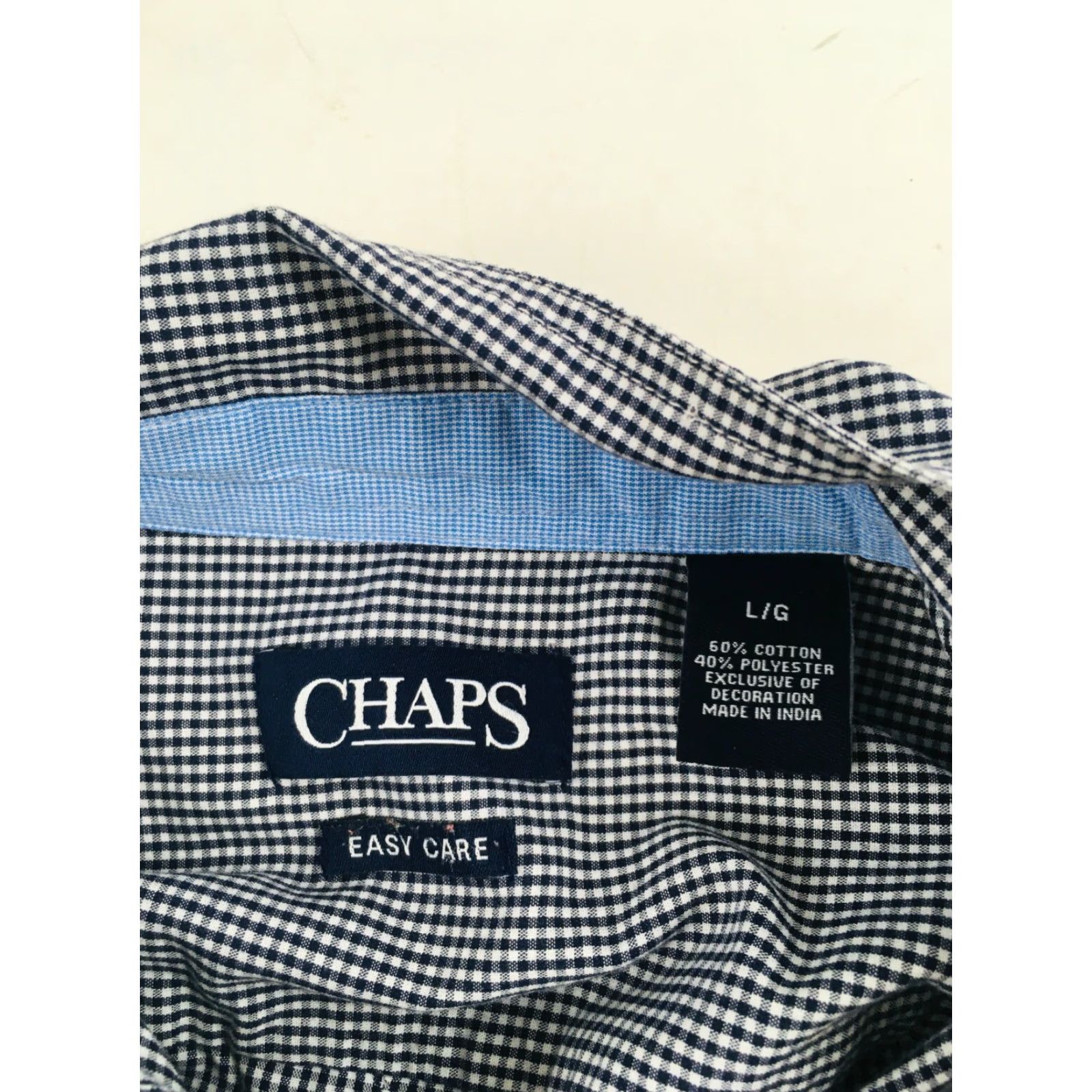 Chaps Chaps Shirt Men's Size L Button Down Long Sleeve Embroidered Logo Check Pocket Navy Blue Size US L / EU 52-54 / 3 - 6 Thumbnail