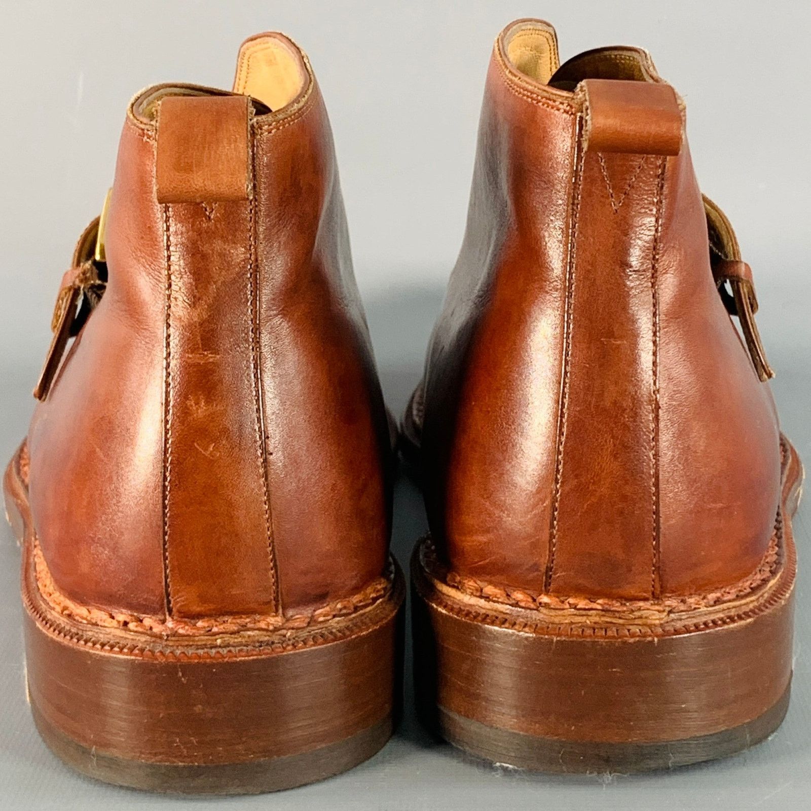 Santoni SANTONI Size 11 Brown Leather Split Toe Ankle Boots Size US 11 / EU 44 - 3 Thumbnail