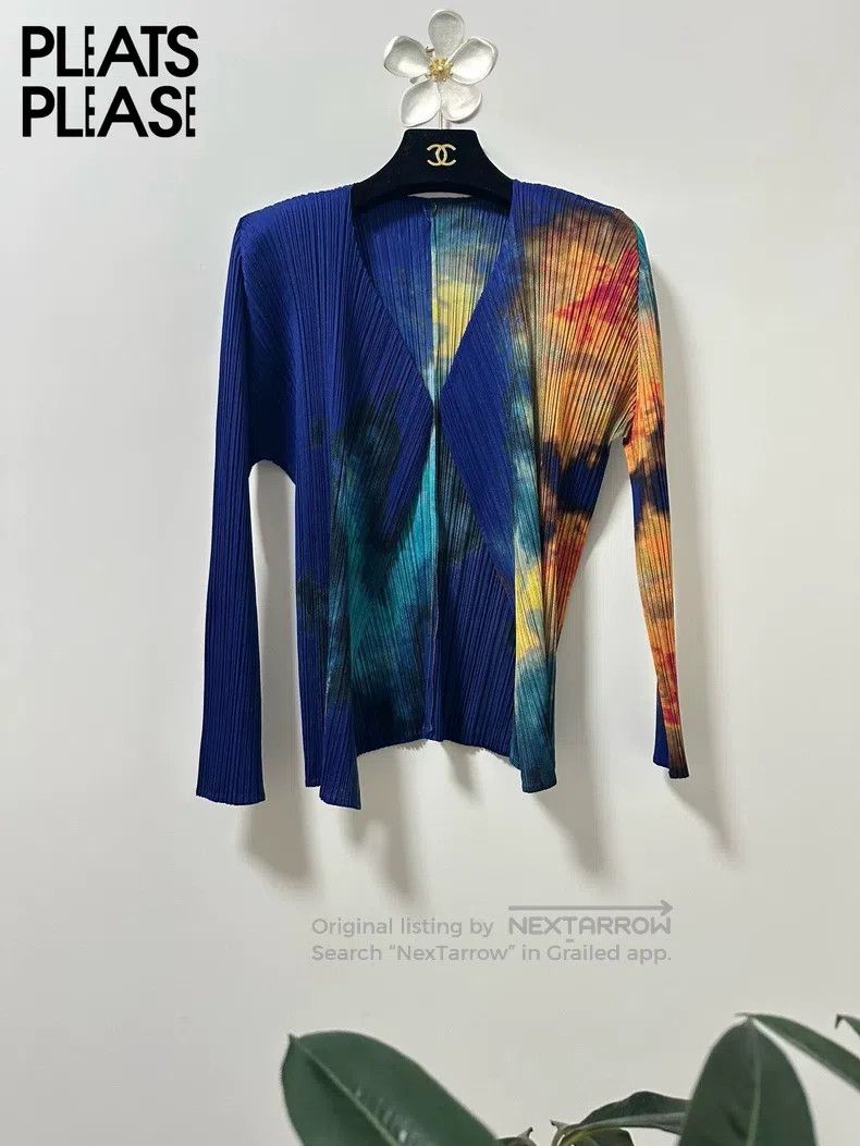 Issey Miyake Issey Miyake Blue Vintage Starry Sky Cardigan Size L / US 10 / IT 46 - 1 Thumbnail