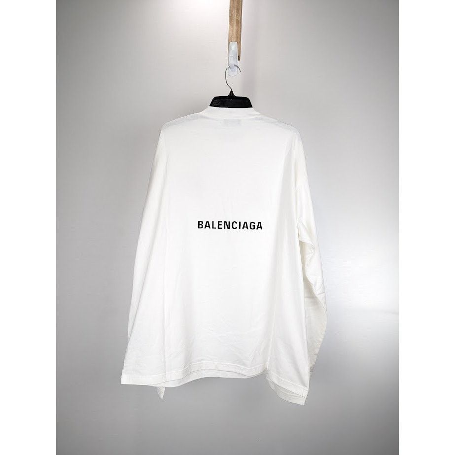 Balenciaga o1rshd1 Long Sleeve T-Shirt in White Size US M / EU 48-50 / 2 - 11 Thumbnail