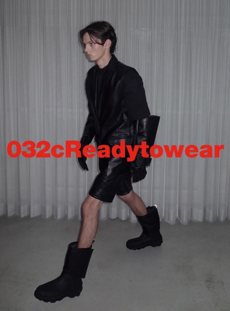 image of ds! Fw22 032C Black Leather Sleeve Less Vest Top, Men's (Size Medium)