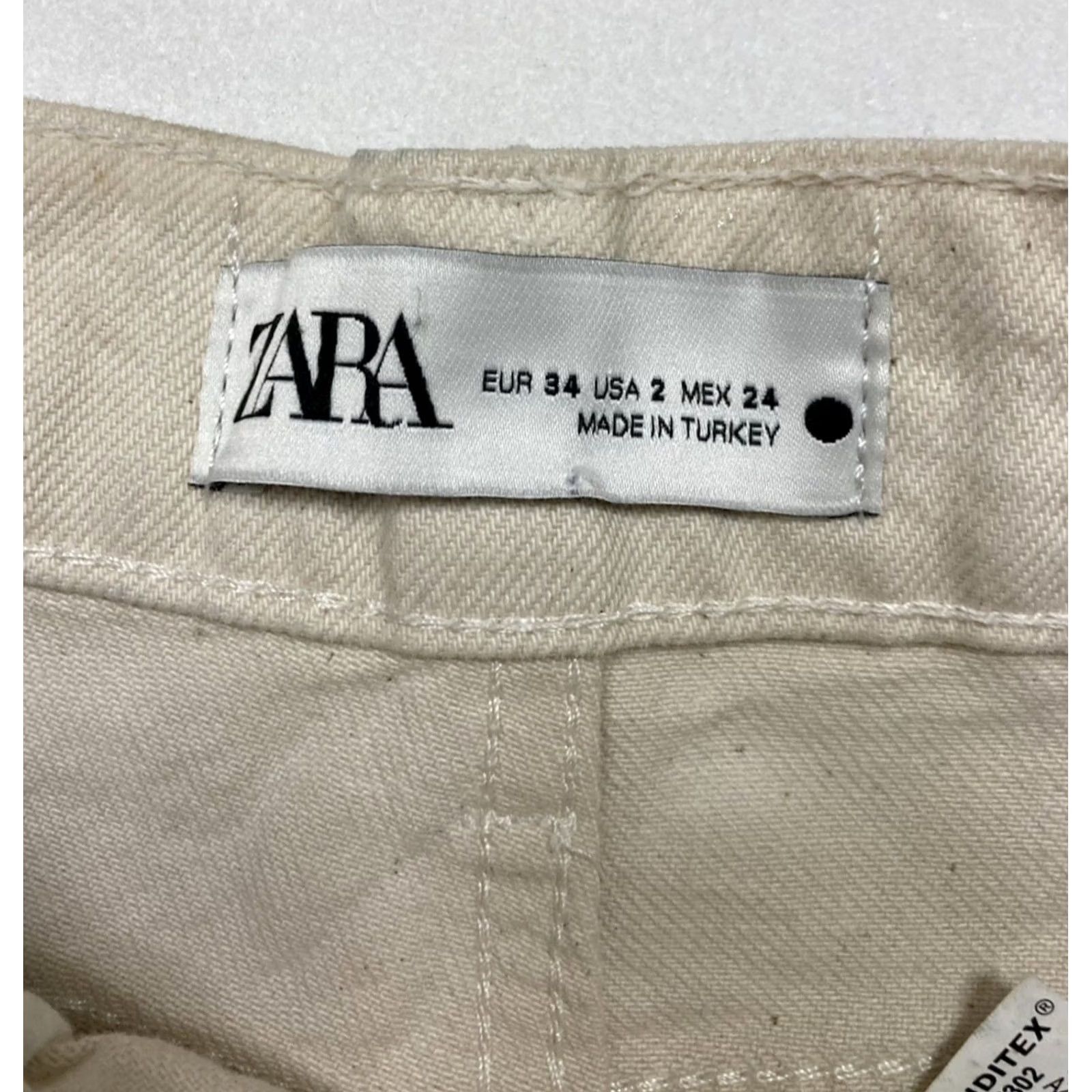 Zara Zara Jeans Women Size 2 Boyfriend Denim Silver 5-Pocket Inseam 32" Cotton Rise Mid Regular Clothes Pants Shirtable? Size 26" / US 2 / IT 38 - 5 Thumbnail