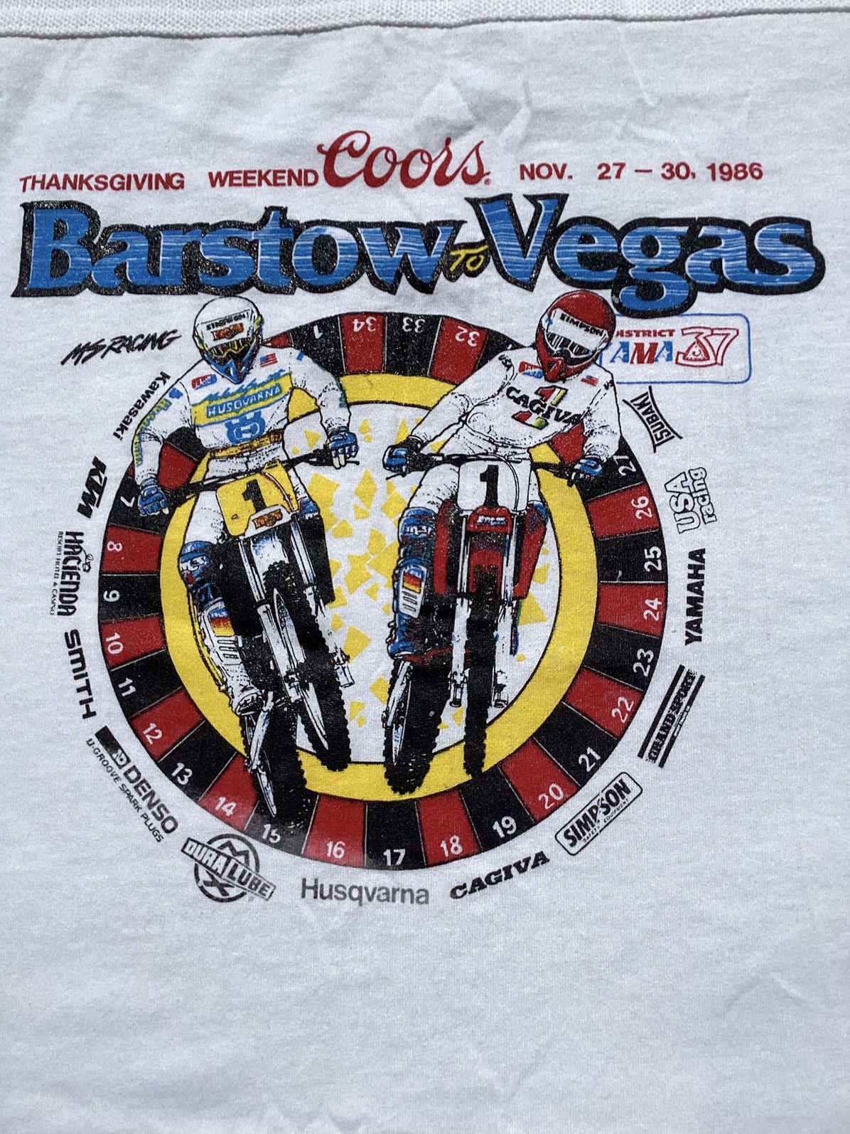Fox Racing × Vintage Vtg 1986 Coors Barstow Vegas MS racing motocross dirtbike Te Size US XL / EU 56 / 4 - 3 Thumbnail
