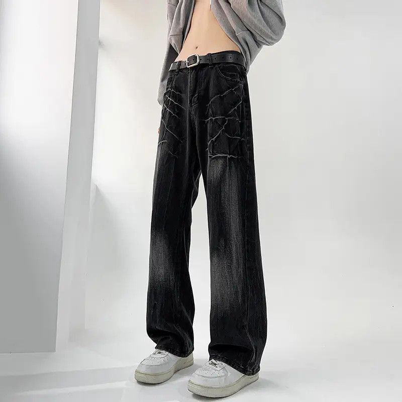 Japanese Brand Retro loose straight washed micro flared jeans Size US 32 / EU 48 - 4 Thumbnail