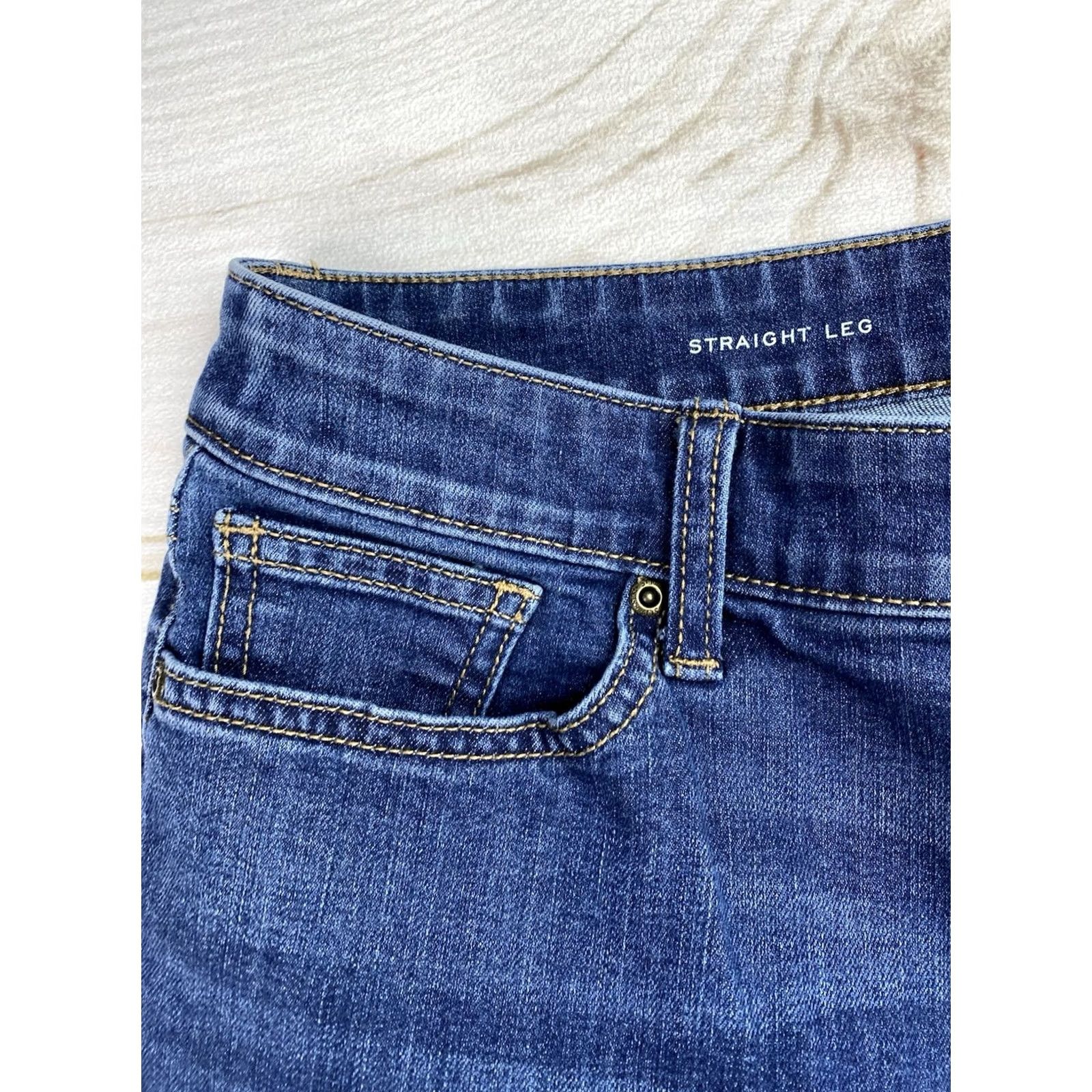 Vintage St John's Bay Jeans Womens 12 Tall Straight Denim Blue 5-Pocket Stretch MId Rise Vintage No N/A Size 34" / US 12 / IT 48 - 2 Thumbnail