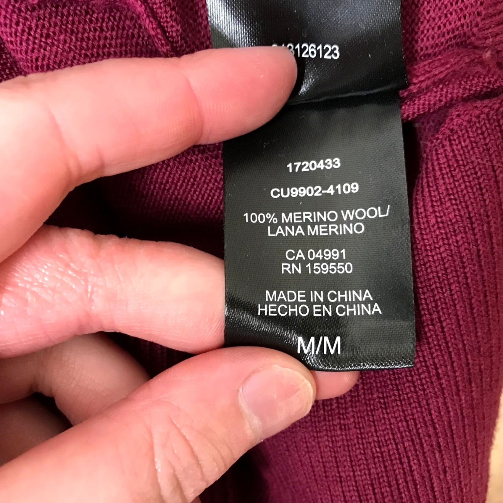 Vintage KATHERINE BARCLAY Women's M Merino Wool V Neck Long Sleeve Sweater Burgundy Size M / US 6-8 / IT 42-44 - 8 Thumbnail