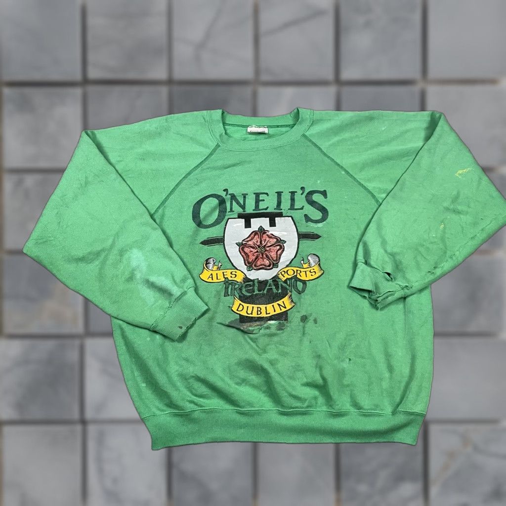 Hanes VINTAGE Hanes Sweatshirt Adult XL Green Ales & Ports Dublin Ireland Distressed Shirt Mens XL Green Logo Print 90s USA Dublin Ireland Size US XL / EU 56 / 4 - 1 Thumbnail