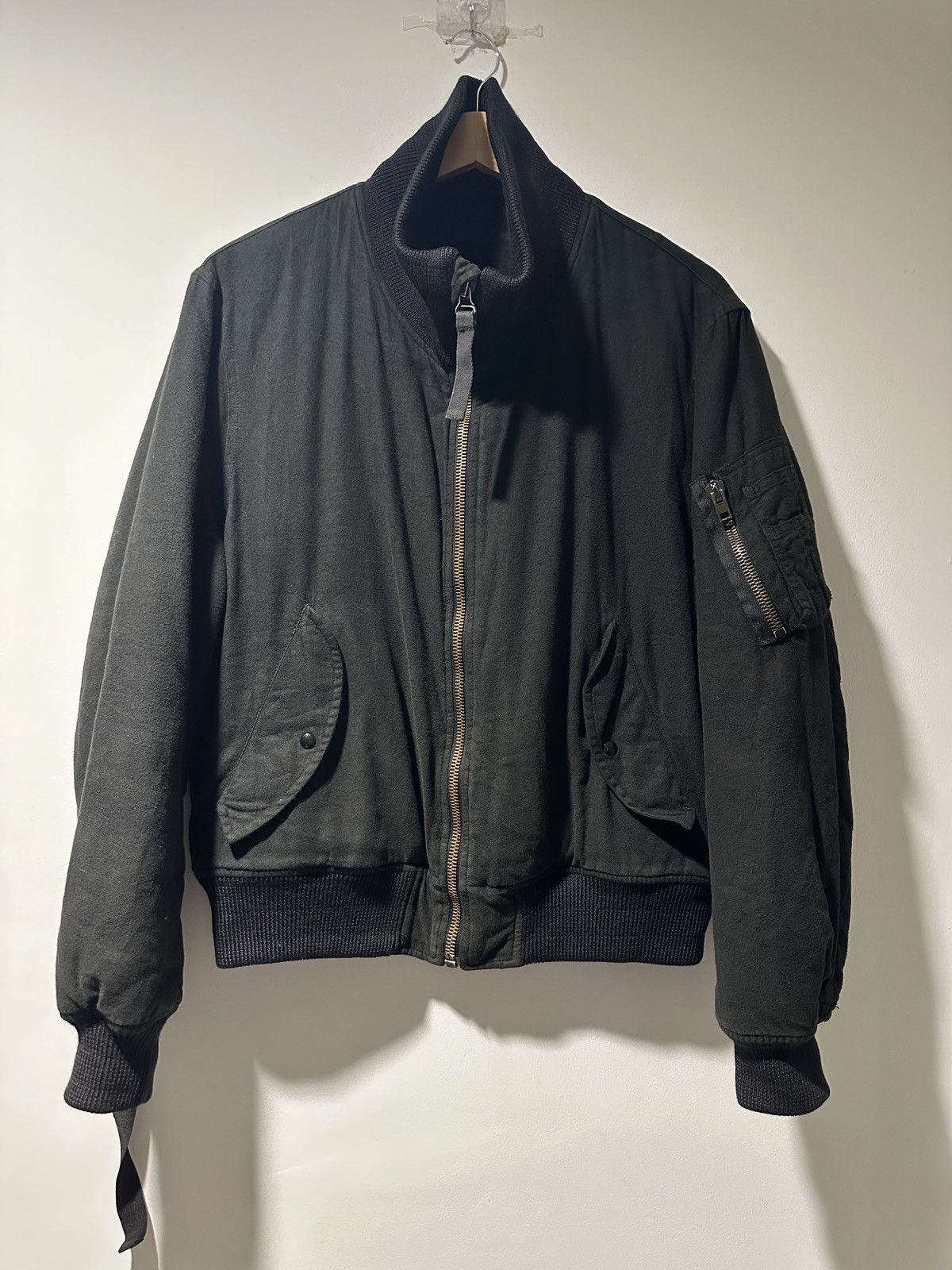 Helmut Lang Helmut lang 03aw high neck bondage black cotton bomber 