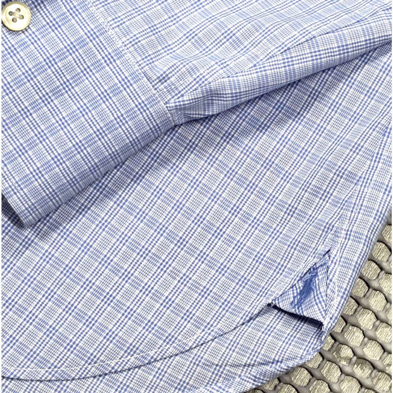 Polo Ralph Lauren Polo Ralph Lauren Shirt Men 15.5-35 Blue Houndstooth Plaid Button Up Easy Care Size US L / EU 52-54 / 3 - 6 Thumbnail
