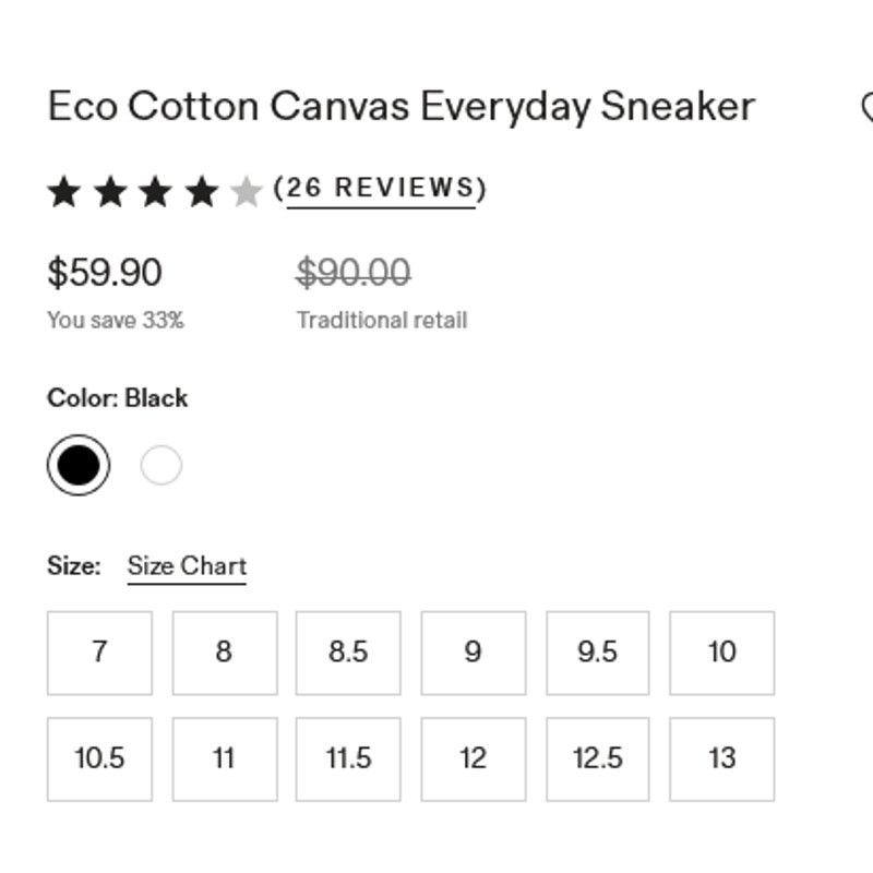 Quince Quince Eco Cotton Canvas Everyday Sneaker Size 8.5 W 7 M Size US 7 / EU 40 - 6 Thumbnail