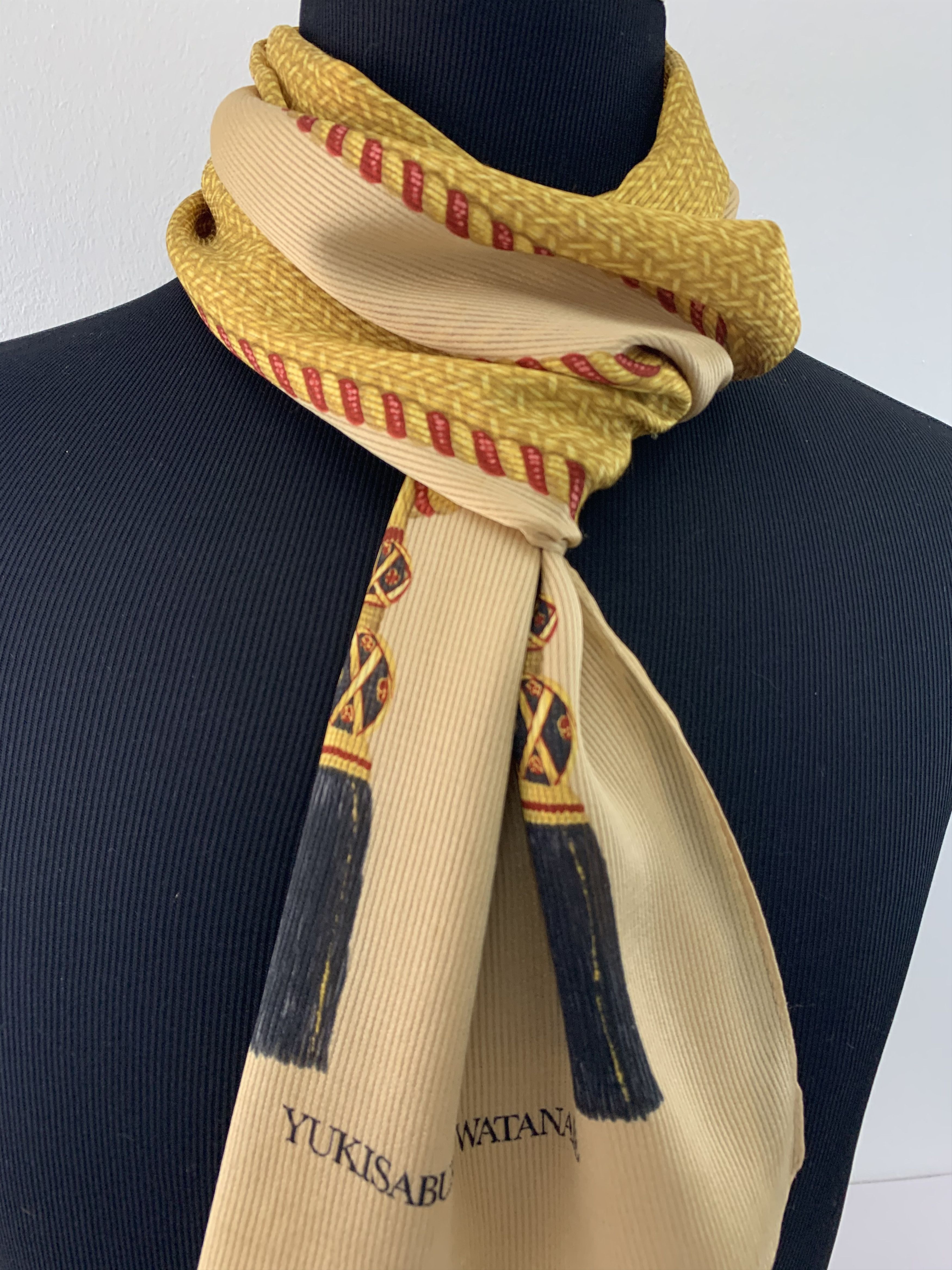 Vintage Yukisaburo Watanabe Silk Scarf Muffler Neck Wrap BL4156 Size ONE SIZE - 2 Thumbnail