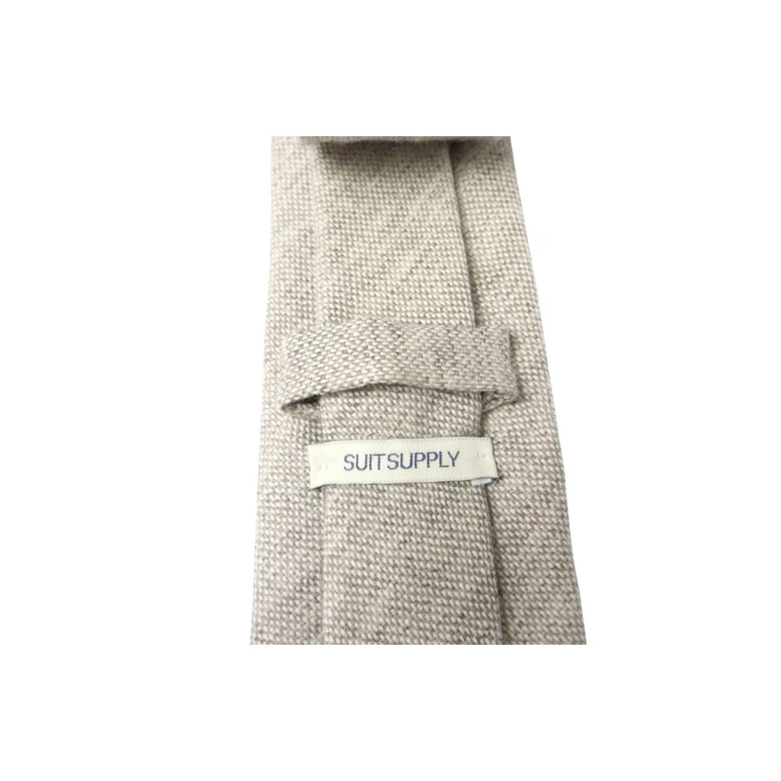 Suitsupply Suitsupply Tie Men’s 150 x 8 CM Wool & Silk Pointed Classic Beige Melange Tie Adults Regular Size Beig e Melange Size ONE SIZE - 6 Thumbnail