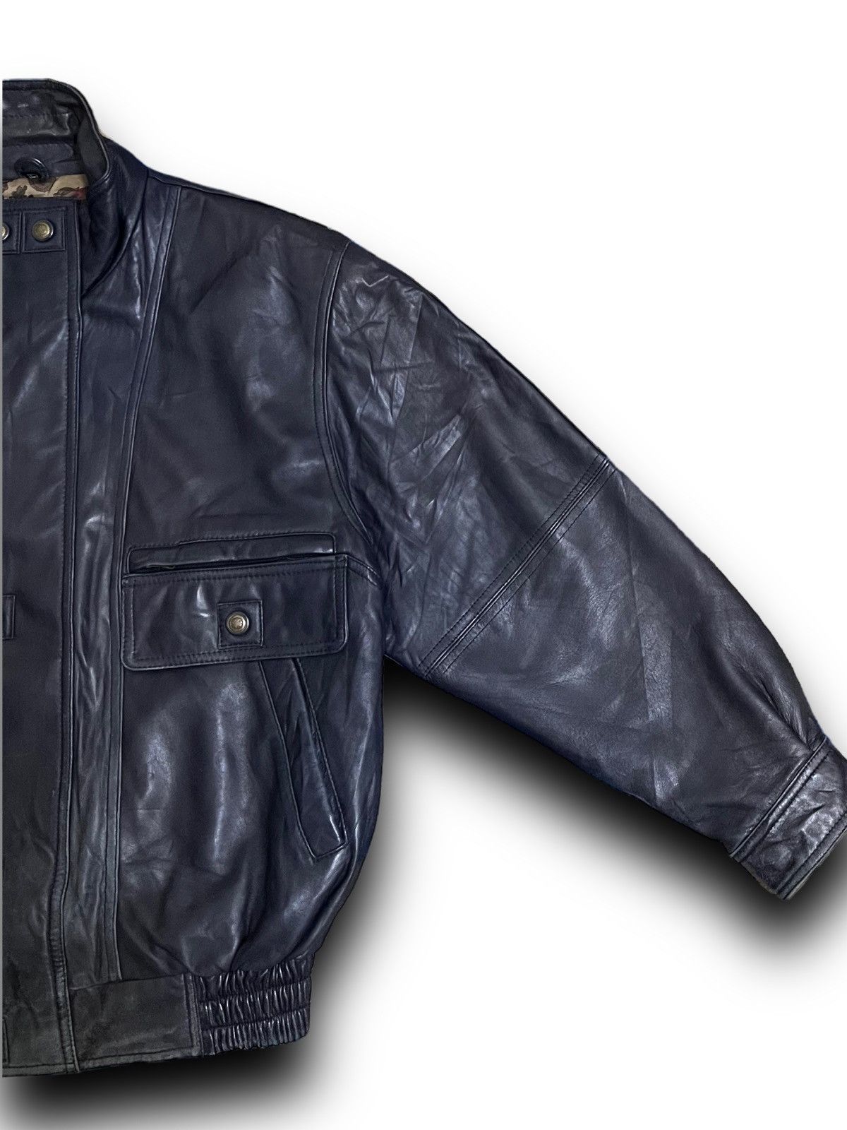 If Six Was Nine Vintage Italian Brand Leather Aviator Mafia Style Jacket Size US L / EU 52-54 / 3 - 6 Thumbnail