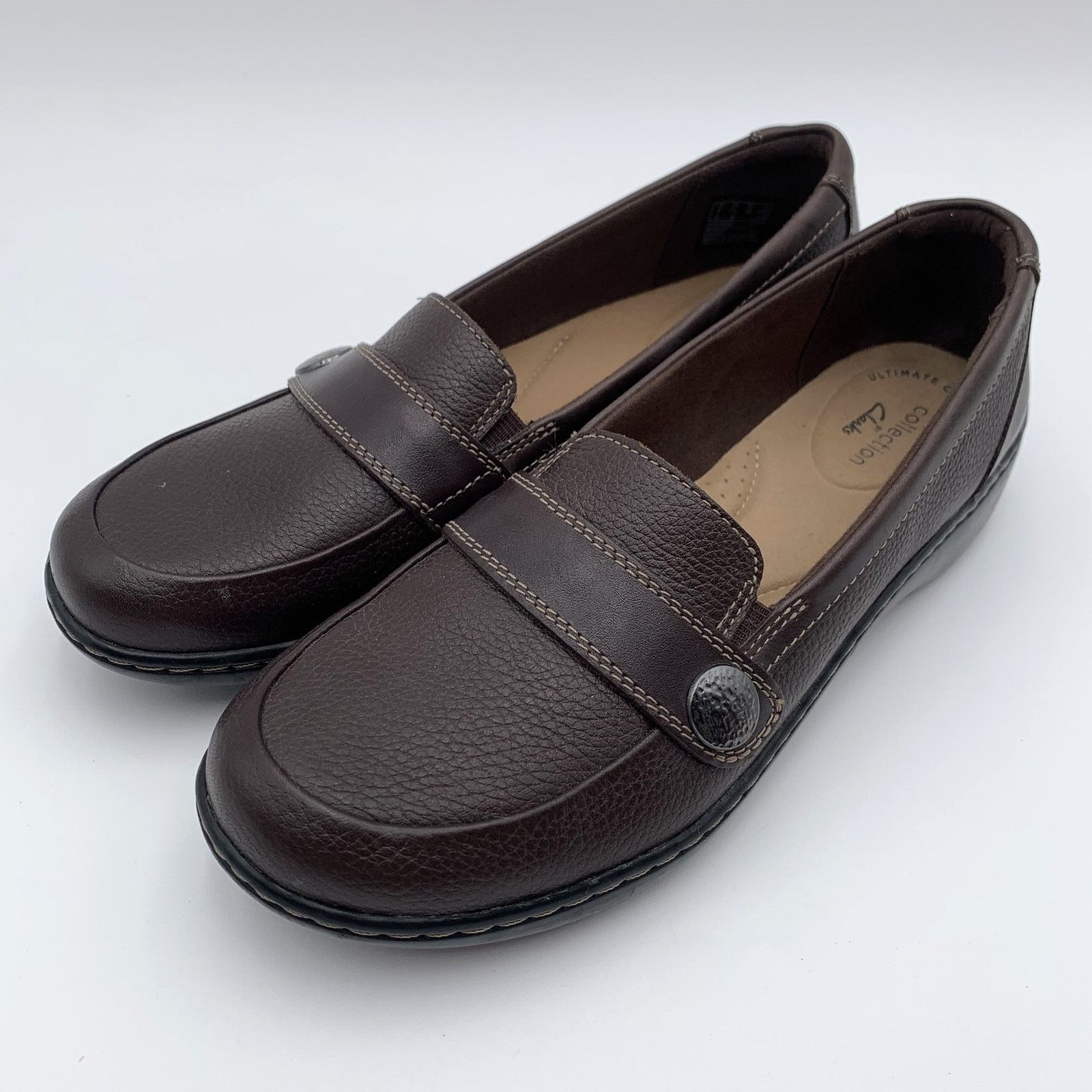 Clarks Clarks Collection Cora Brown Leather Loafers Women’s 7.5 M Size US 7.5 / IT 37.5 - 2 Thumbnail