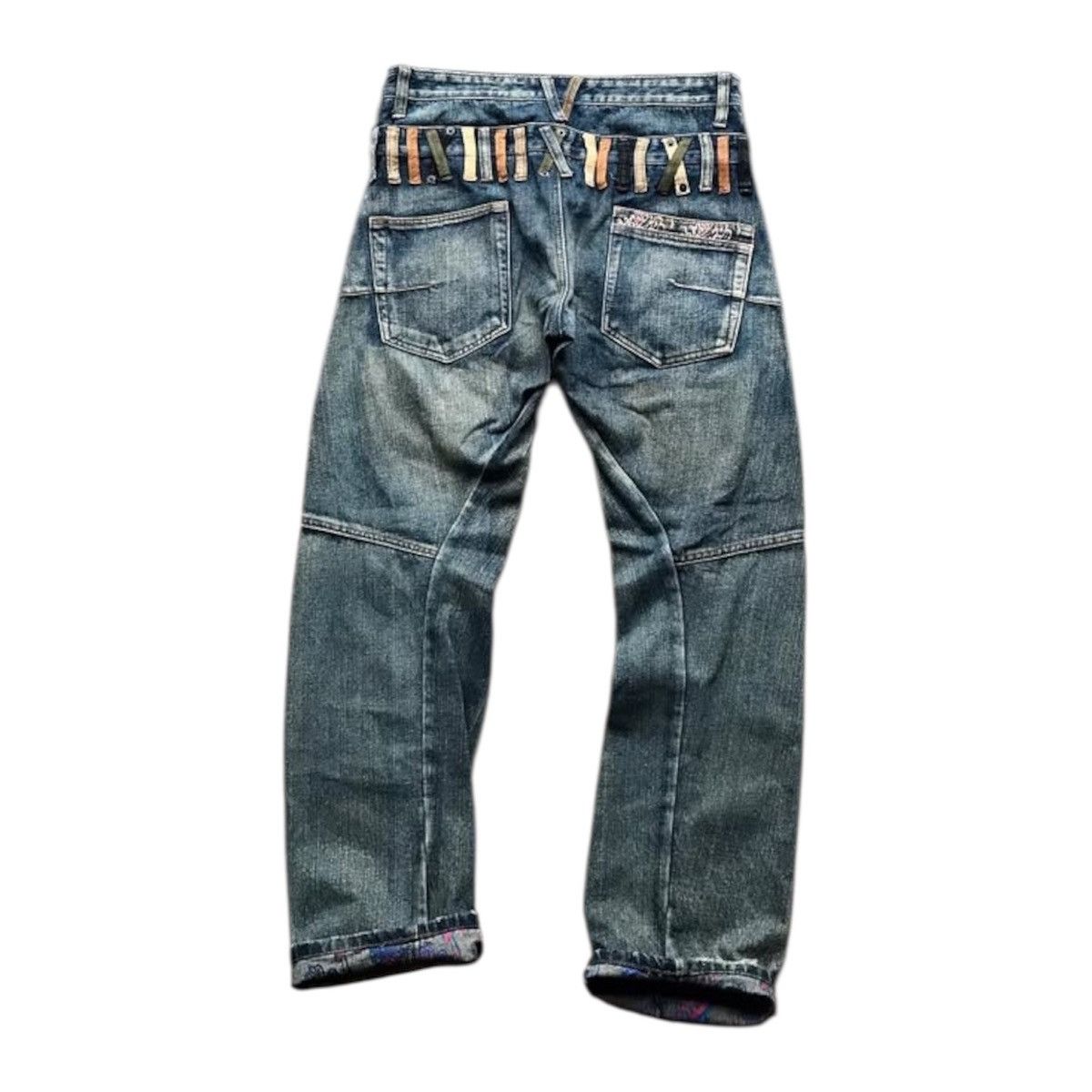 Japanese Brand Vintage KMK Breathmint Double Waist Faded Jeans Size US 31 - 2 Thumbnail