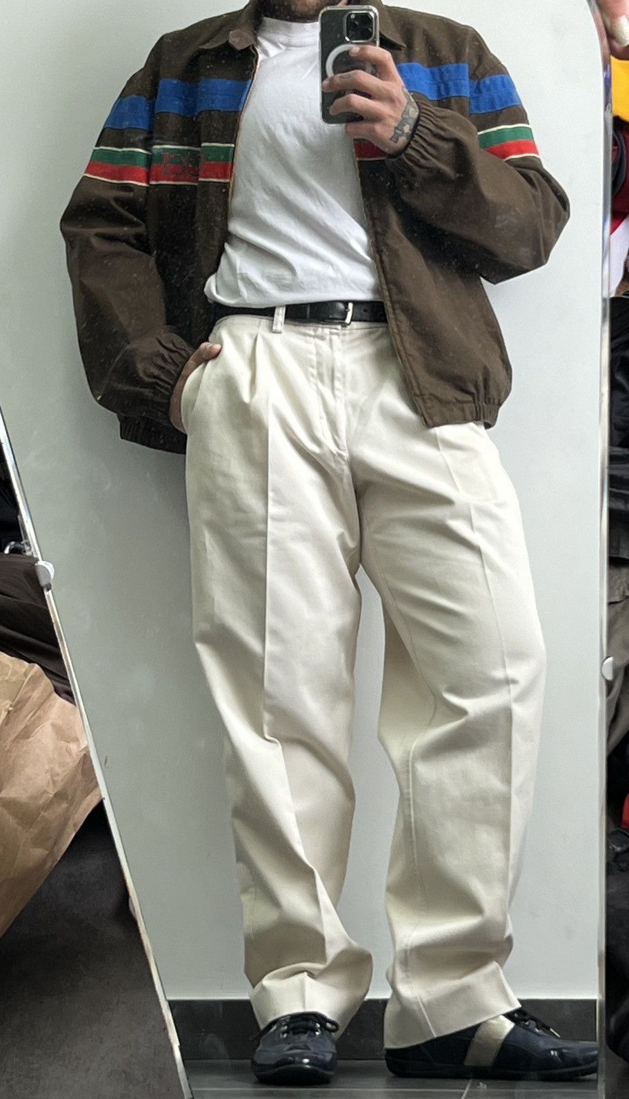 Vintage Prada Red Tab Cream Rare Grail Baggy Chino Pants