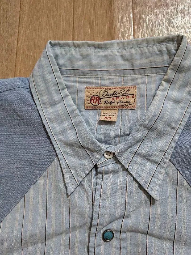 RRL Ralph Lauren RRL Vintage Turquoise Stripe Western Shirt. Size US XXL / EU 58 / 5 - 3 Thumbnail