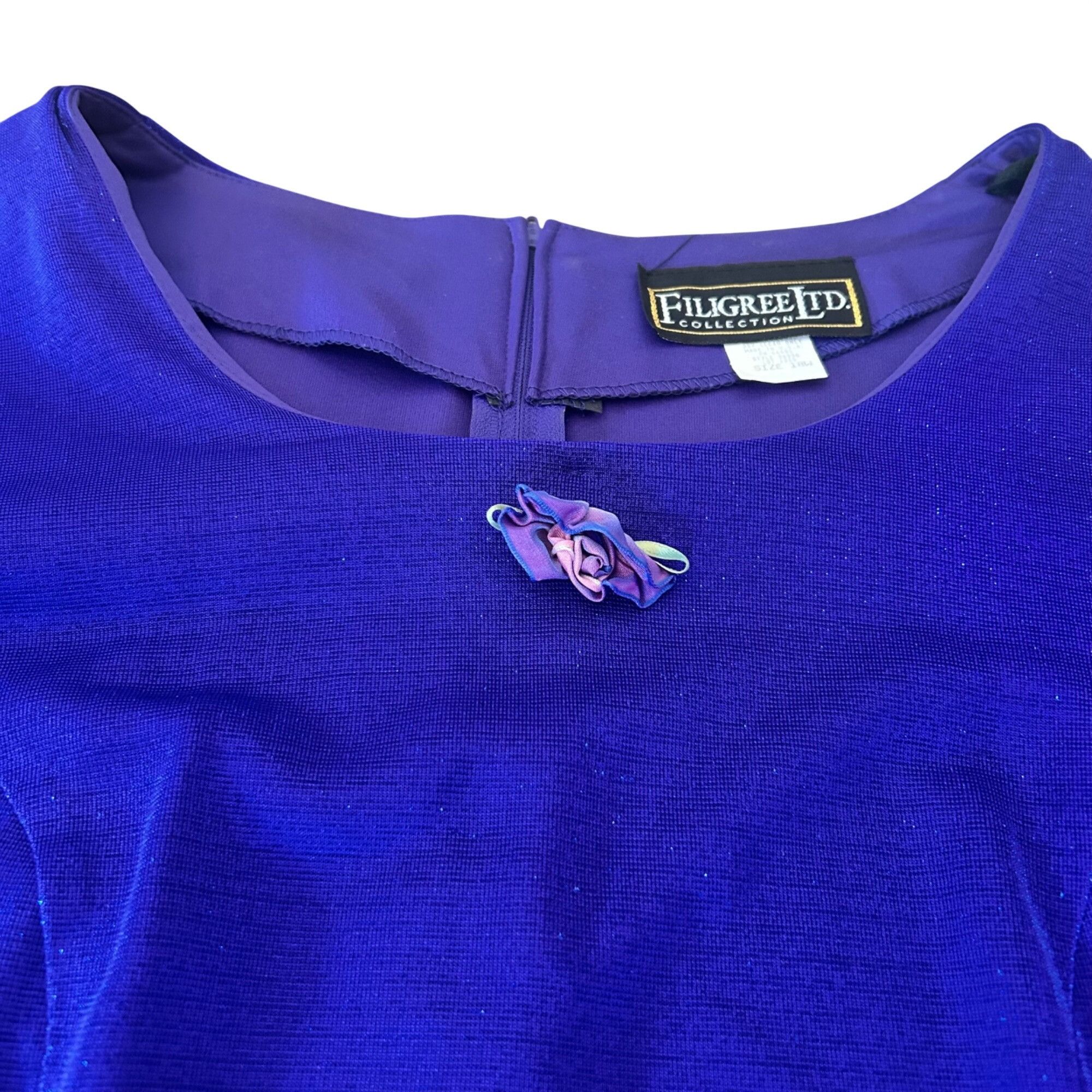 Vintage Vintage Purple Babydoll Shimmering Metallic Flutter Sleeve D Size XXL / US 16-18 / IT 52-54 - 4 Thumbnail