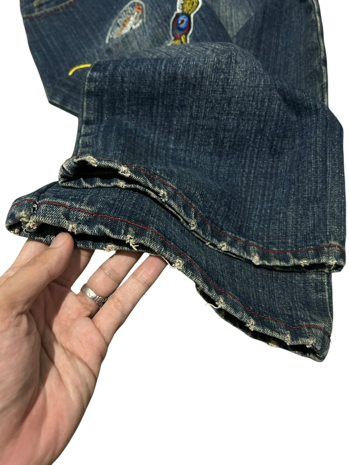 If Six Was Nine × Japanese Brand × Von Dutch Von Dutch Vintage Rare Big Logo Short Denim ☠️☠️ Size US 31 - 10 Thumbnail
