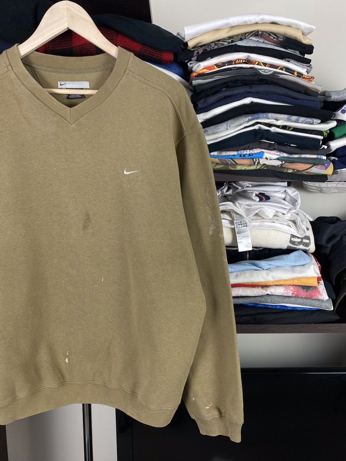 Nike × Vintage Vintage Y2K Nike Small Logo Navy Oversized Sweatshirt Size US M / EU 48-50 / 2 - 2 Thumbnail
