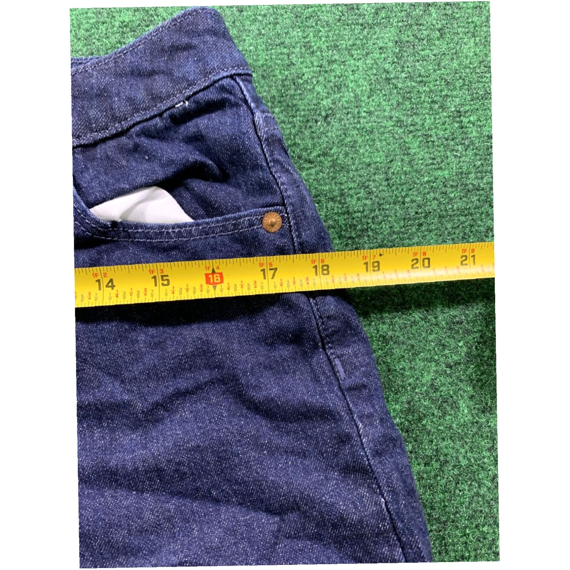 Vintage Womens Universal Thread Vintage Midi Blue Cutoff Stretch Shorts, Size 8/29R Size 30" / US 8 / IT 44 - 5 Thumbnail