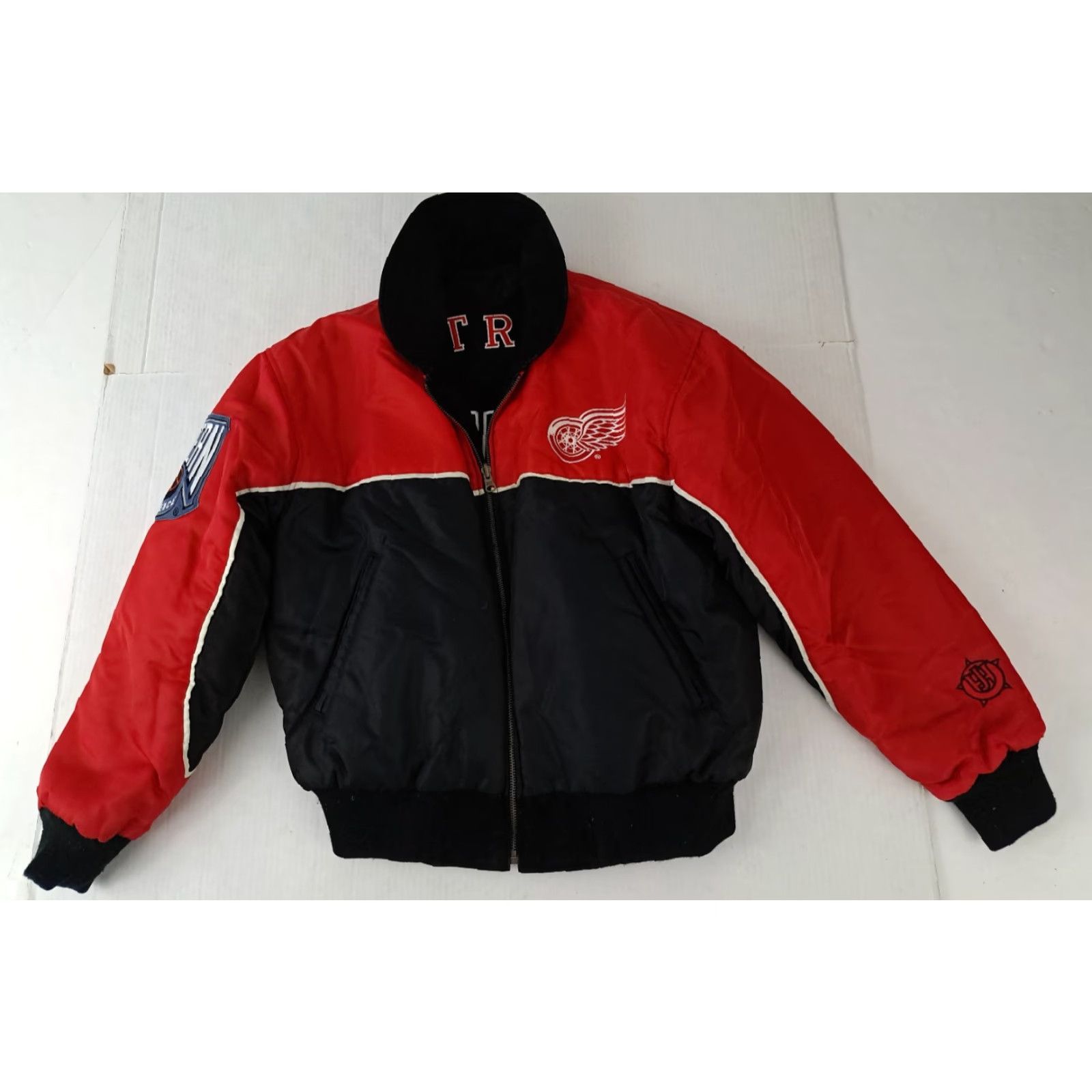 Hamilton VINTAGE Detroit Red Wings Leather Suede&Nylon Reversible Button Jacket Medium Size US M / EU 48-50 / 2 - 5 Thumbnail