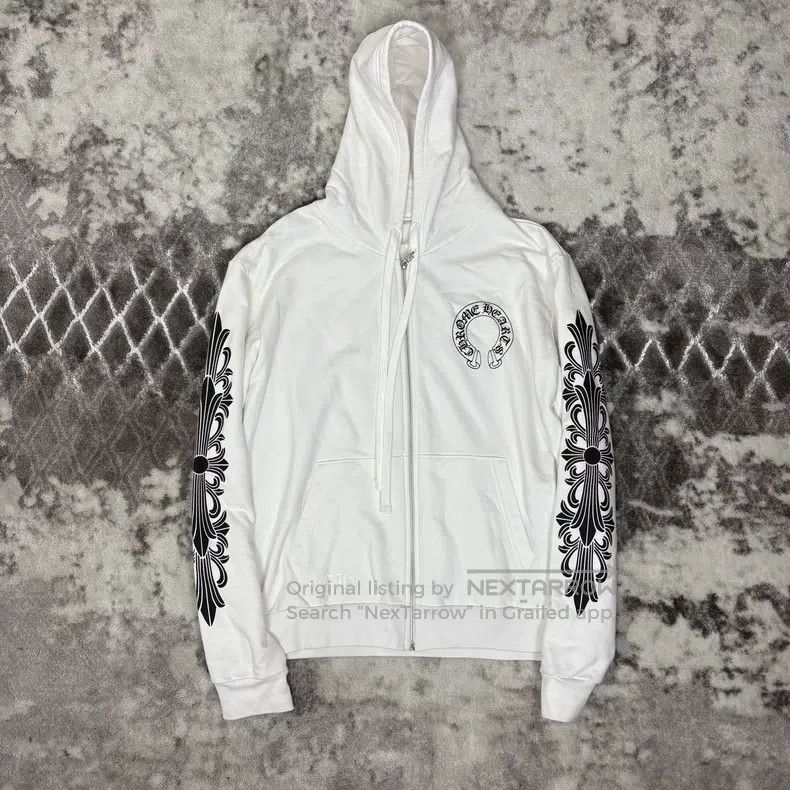 Chrome Hearts CHROME HEARTS Size L White horseshoe arm zipper hoodie swea Size US L / EU 52-54 / 3 - 1 Thumbnail