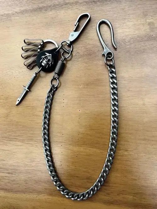 VIBE Vintage Keychain Jeans Chain Skull Dagger Belt Chain Size ONE SIZE - 3 Thumbnail