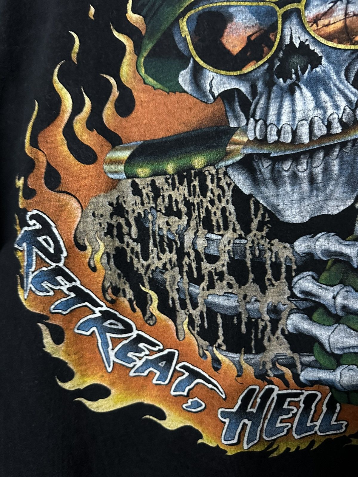 Vintage Vintage 90s Born To Kill Retreat Hee Horror Skull Faded Tee Size US XL / EU 56 / 4 - 6 Thumbnail