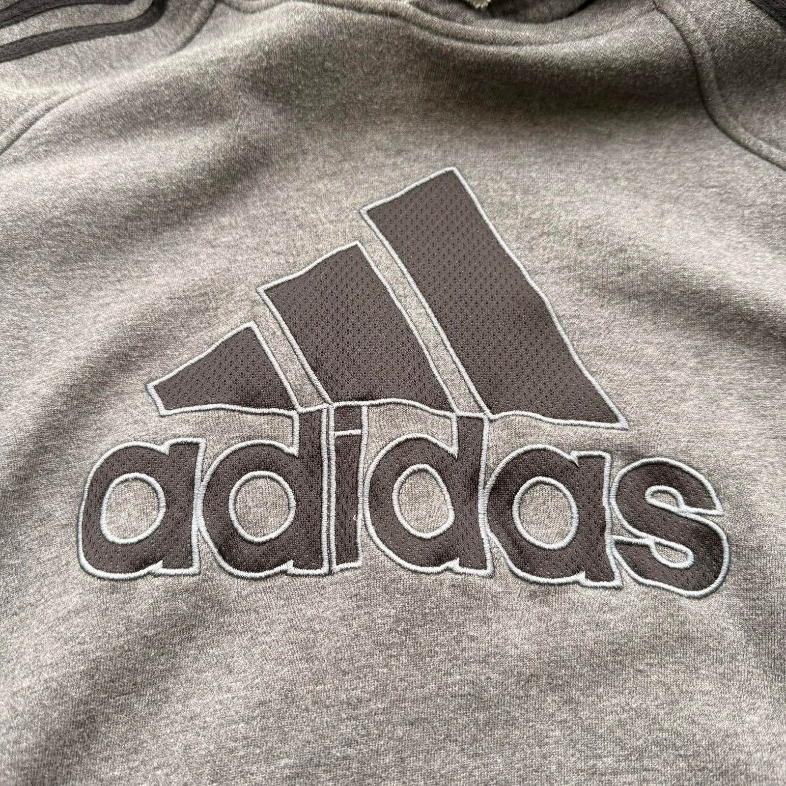 Adidas Adidas 3-Stripe Logo Pullover Hoodie Heather Gray L Size US L / EU 52-54 / 3 - 7 Thumbnail