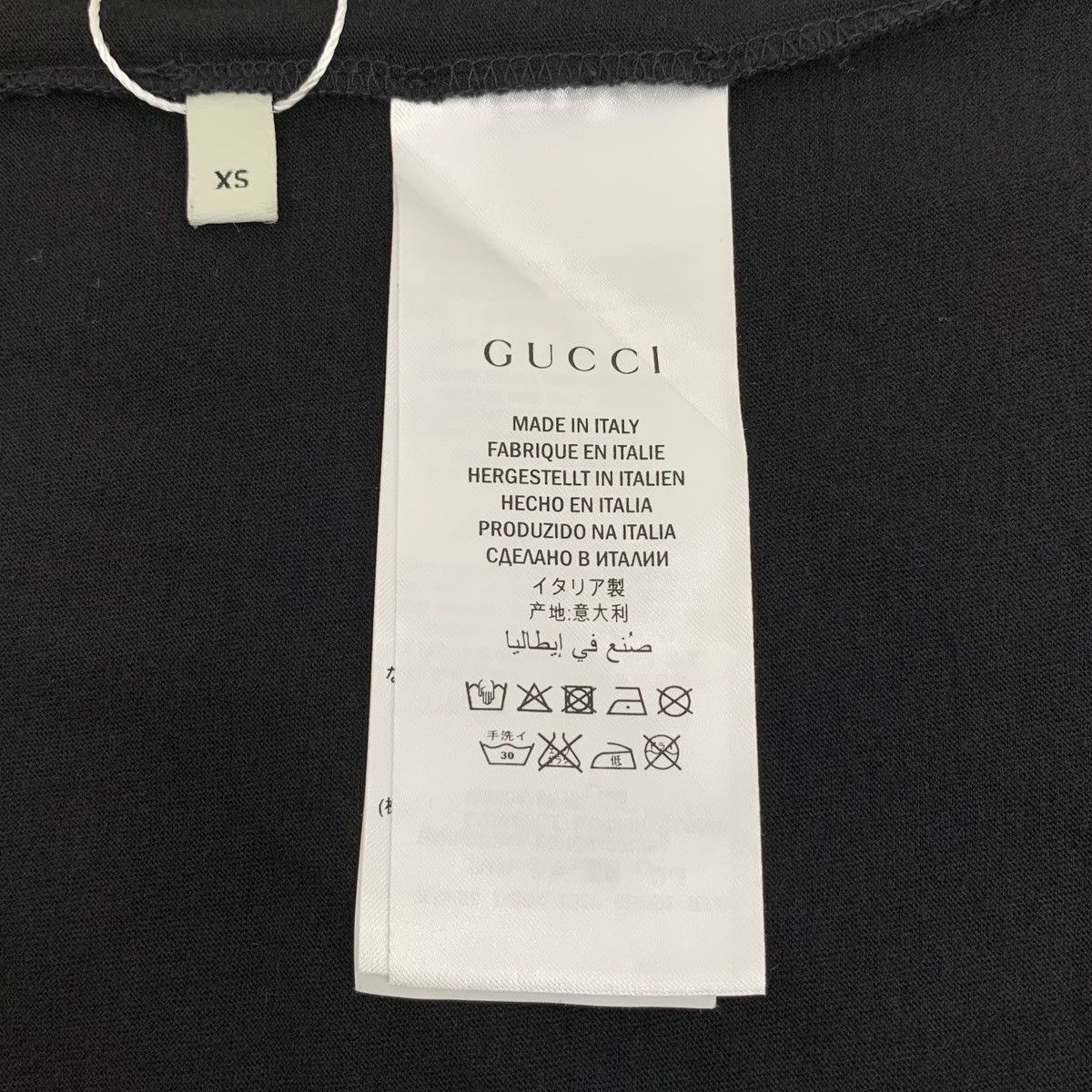 Gucci Gucci Black Logo Print Cotton Crew Neck T-shirt K26WX Size XS / US 0-2 / IT 36-38 - 7 Thumbnail