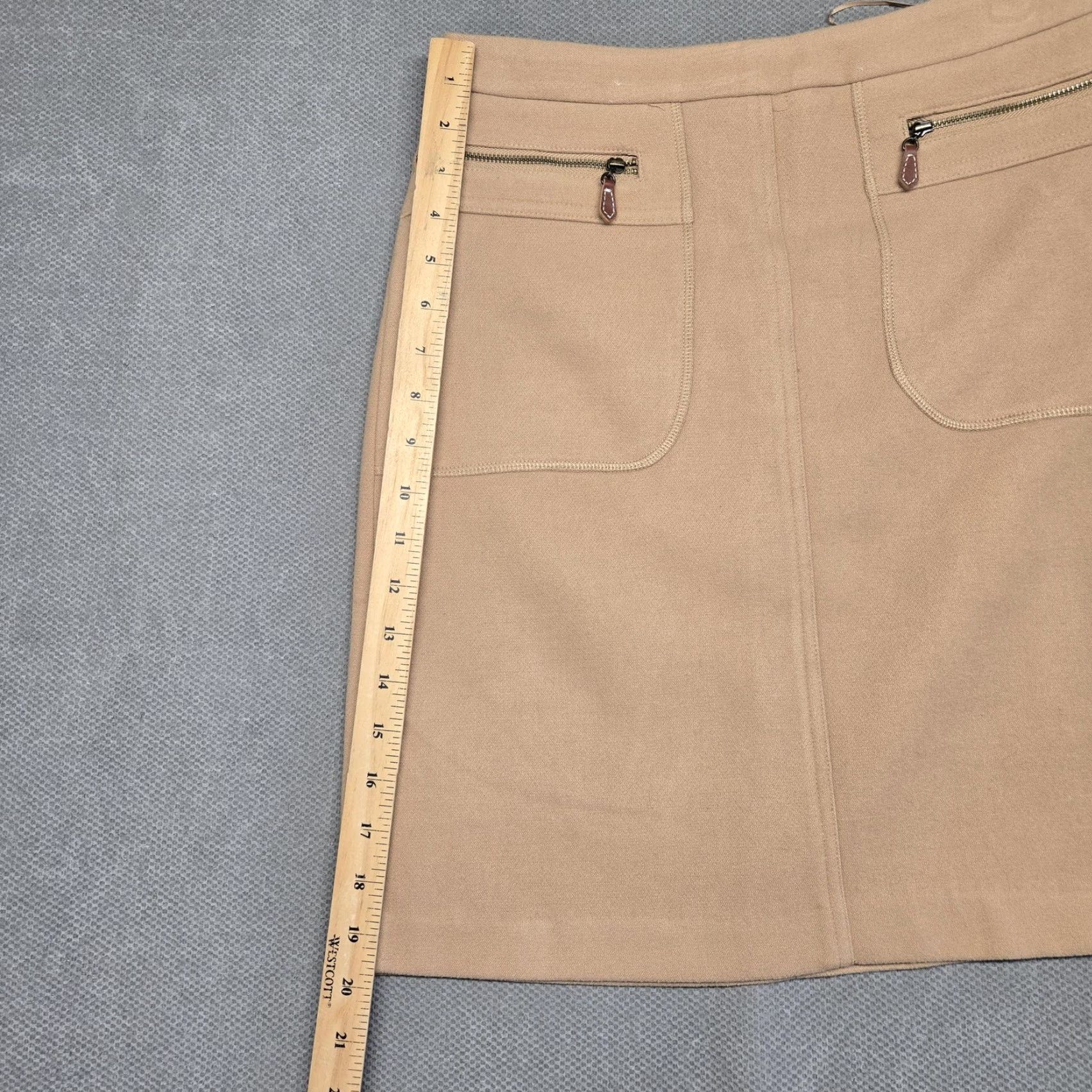 J.McLaughlin J. McLaughlin Skirt Womens 0 Beige A-Line Knee Length Lined Pockets Zip Size 25" / US 0 / IT 36 - 6 Thumbnail