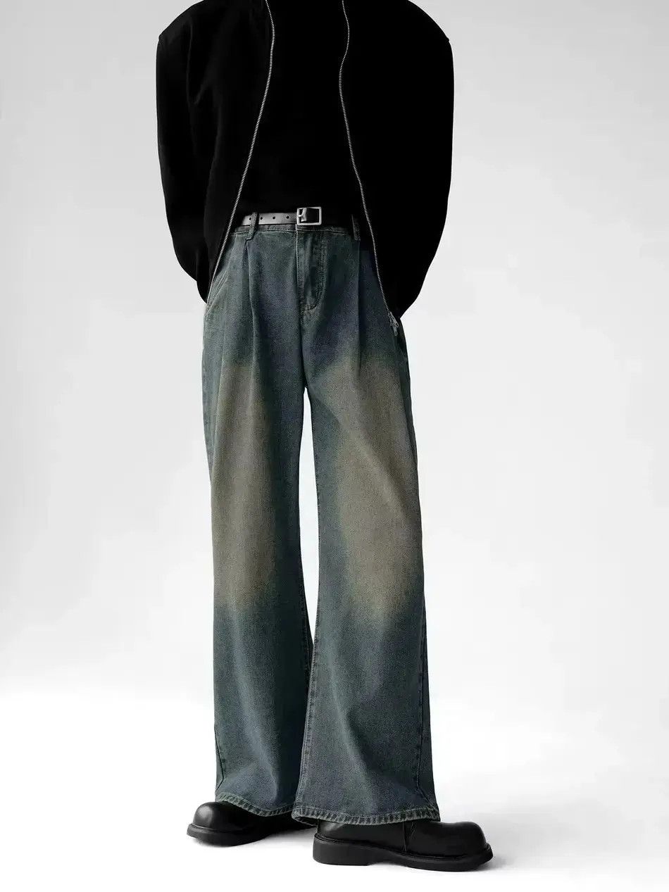 Japanese Brand Vintage baggy pleated wide leg washed jeans Size US 30 / EU 46 - 1 Thumbnail