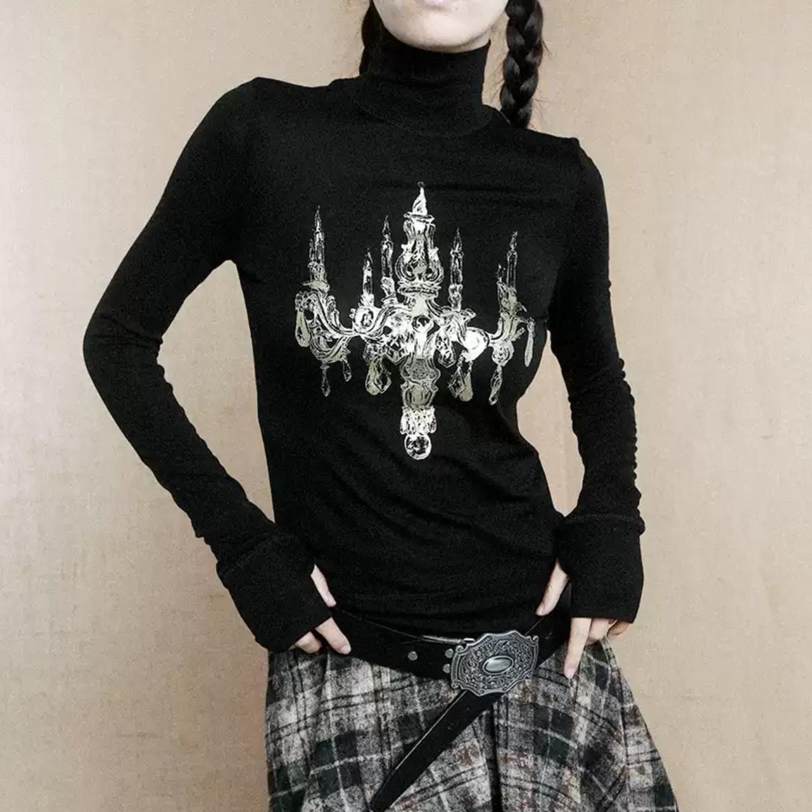 Japanese Brand Gothic Chandelier Print Turtleneck Size M / US 6-8 / IT 42-44 - 1 Thumbnail