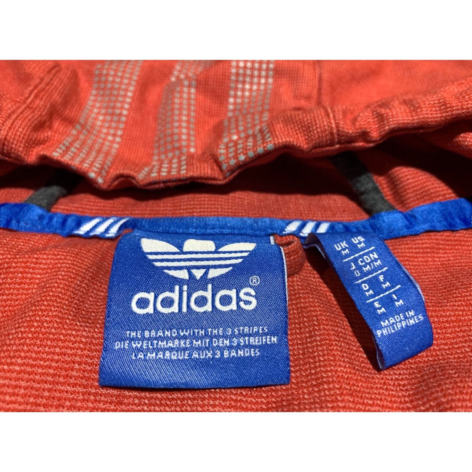 Adidas ADIDAS Mens Red Gray Hooded Track Jacket 3 Stripes Trefoil Logo Size M Athleisure Size US M / EU 48-50 / 2 - 5 Thumbnail