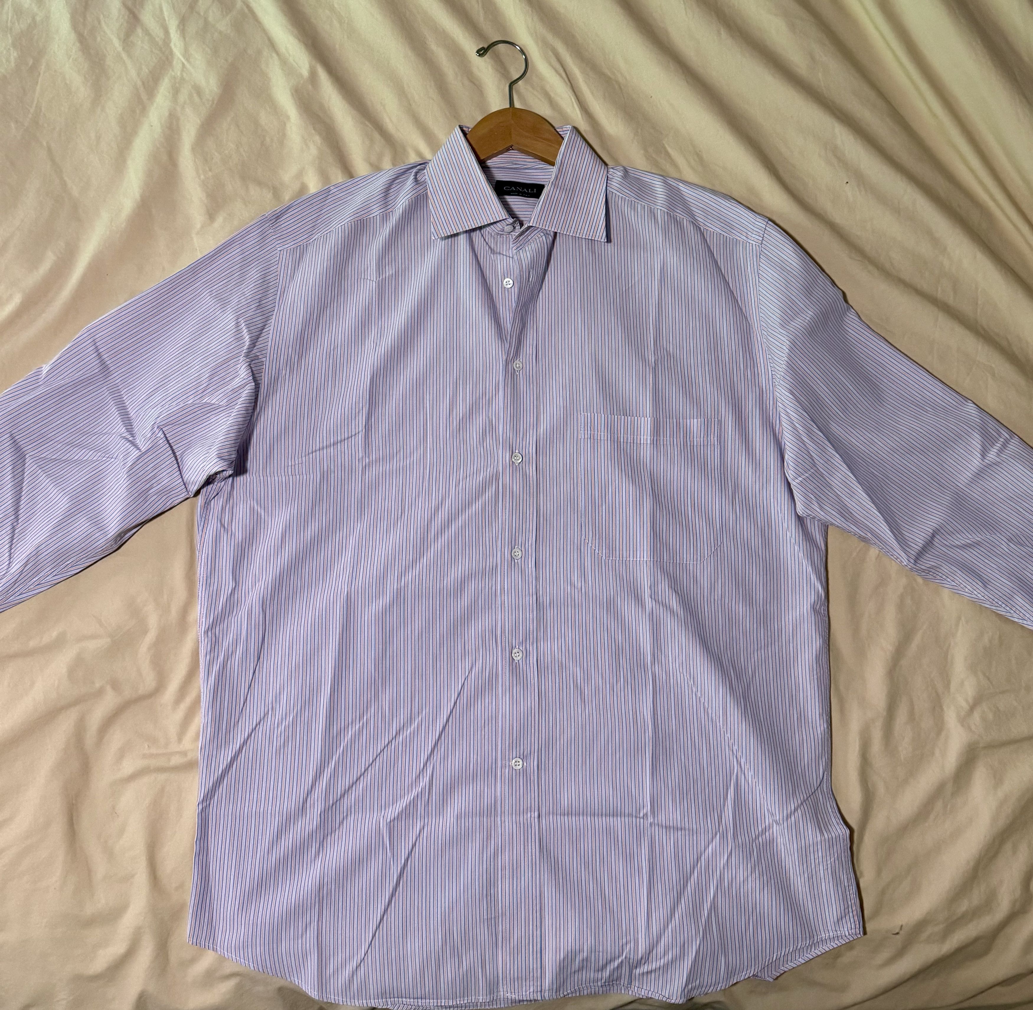 Canali Canali Striped Button Down Blue White Stripped Mens L 16.5 Size US L / EU 52-54 / 3 - 1 Thumbnail