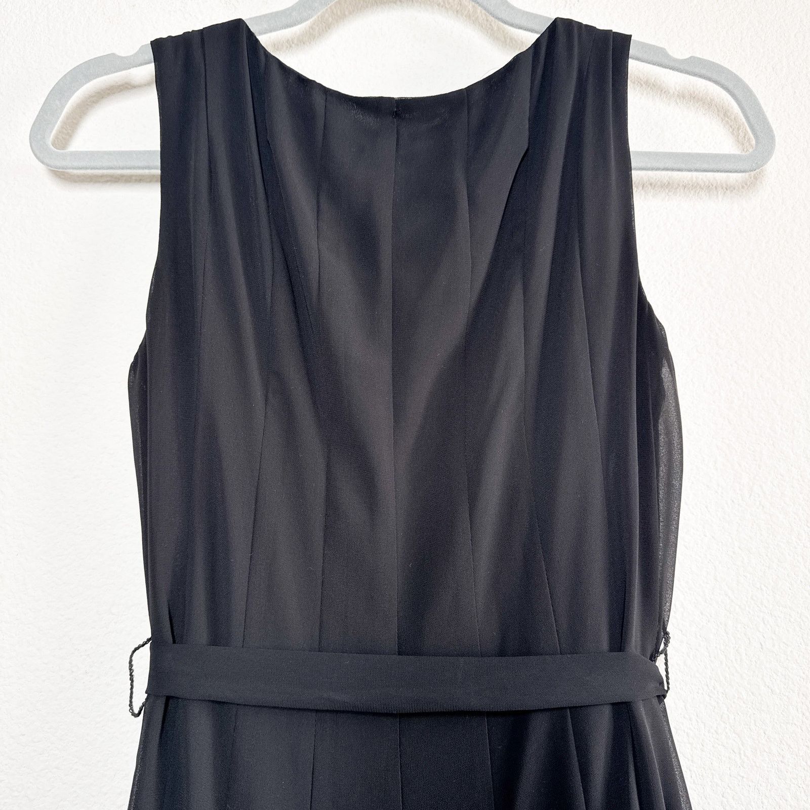 Evan Picone Vintage Evan Picone Black Chiffon Ruffle Fit & Flare Dress 4 Size S / US 4 / IT 40 - 9 Thumbnail