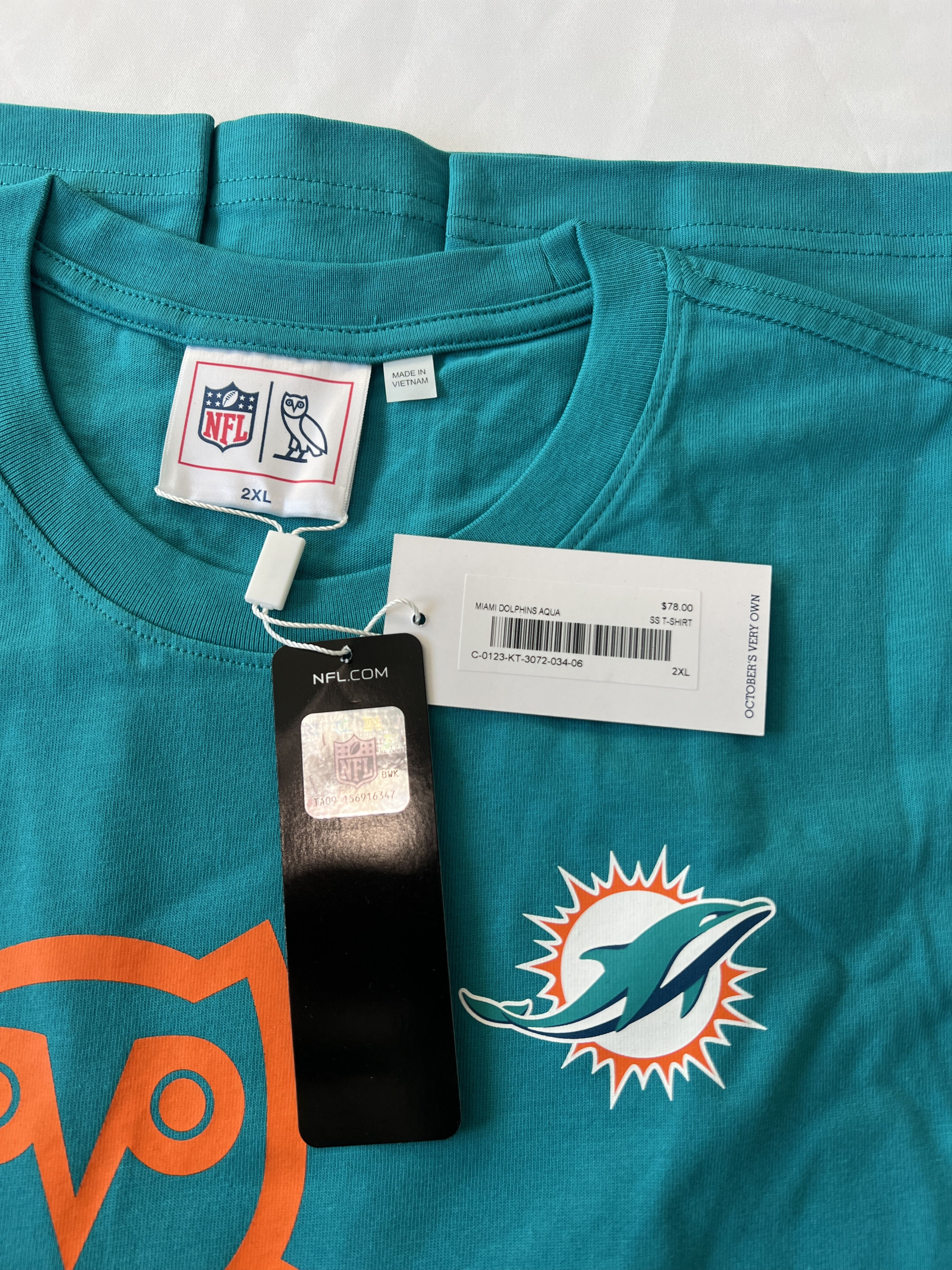Drake OVO x NFL Miami Dolphins OG Owl T-Shirt Tee Size US XXL / EU 58 / 5 - 2 Thumbnail