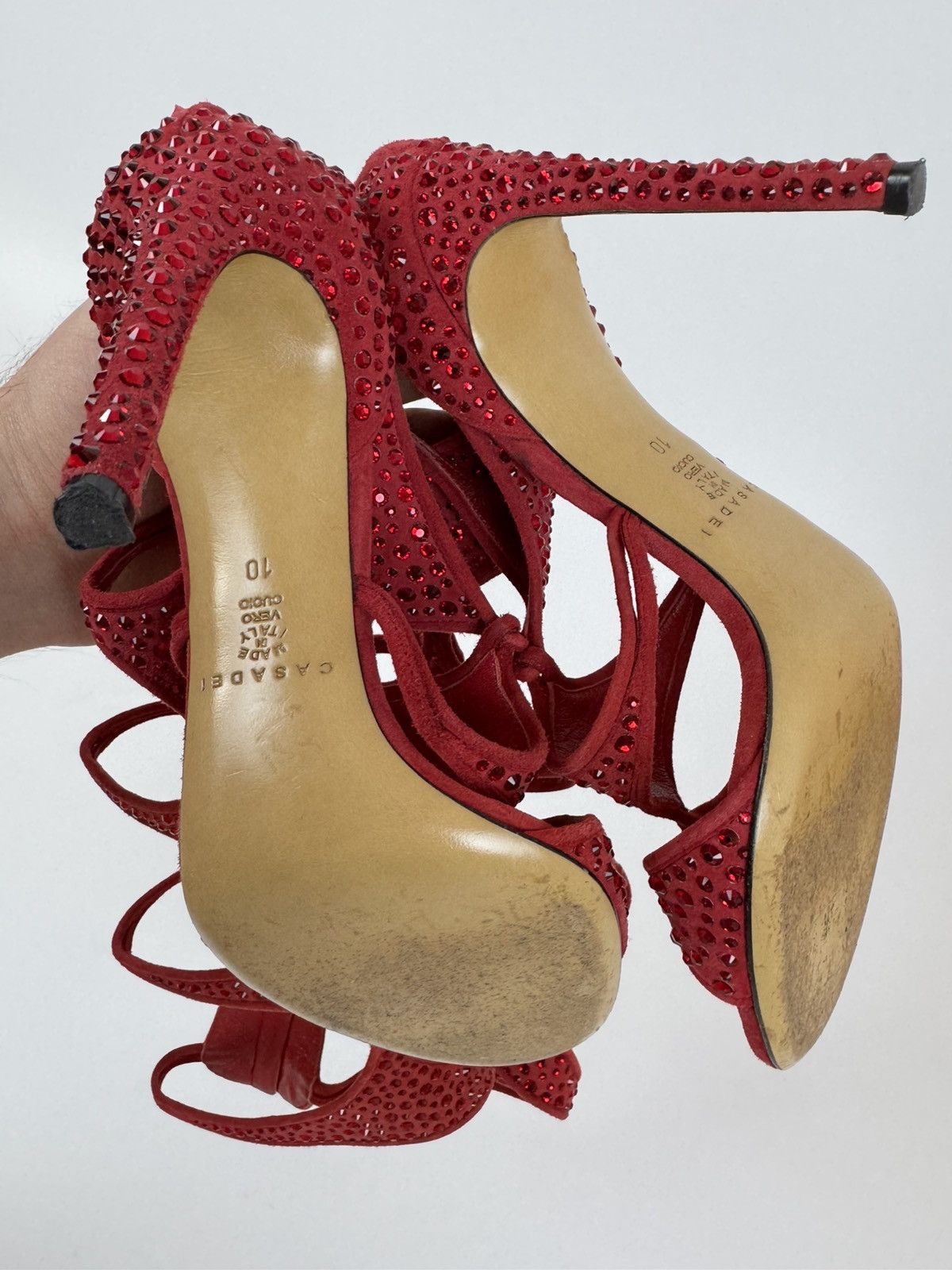 CASADEI Open Zipper Crystal High Boots Stiletto High Heels