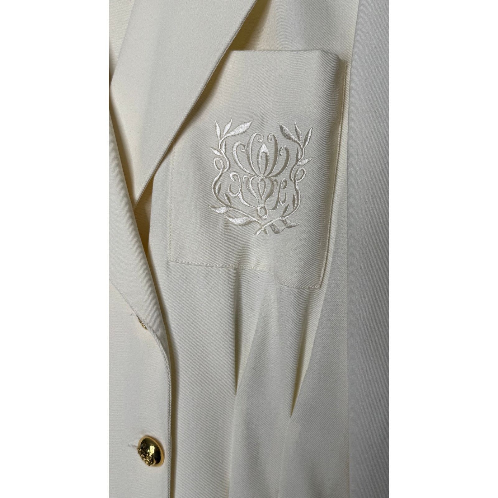 Vintage 1980s Ivory Crest Tuxedo Jumpsuit Gold Button Power Suit S Size 28" / US 6 / IT 42 - 6 Thumbnail
