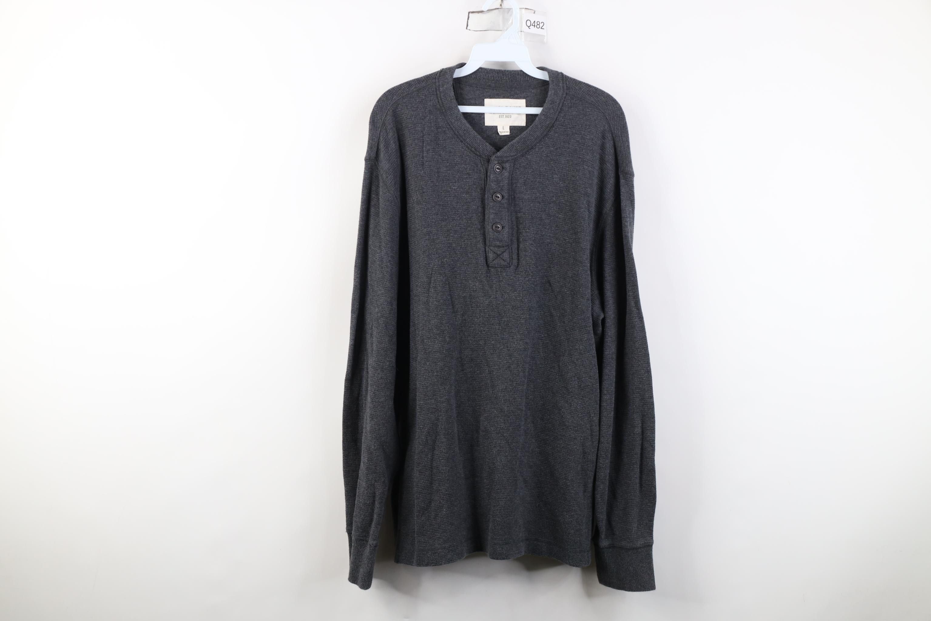 Eddie Bauer Vintage Eddie Bauer Waffle Knit Long Sleeve Henley T-Shirt Size US L / EU 52-54 / 3 - 1 Thumbnail