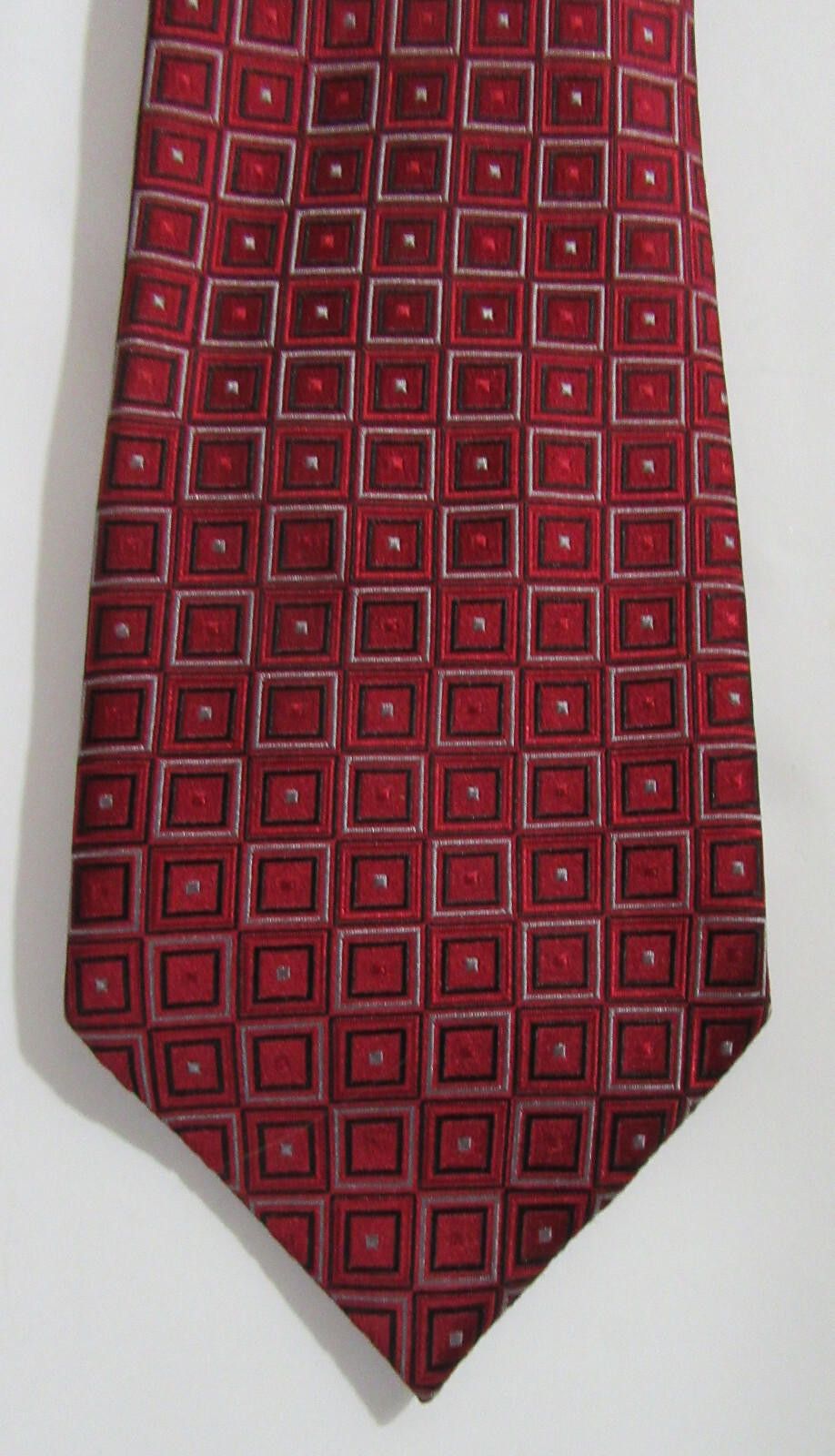 Designer Donald J. Trump Signature Collection Necktie Red Geometric Size ONE SIZE - 3 Thumbnail