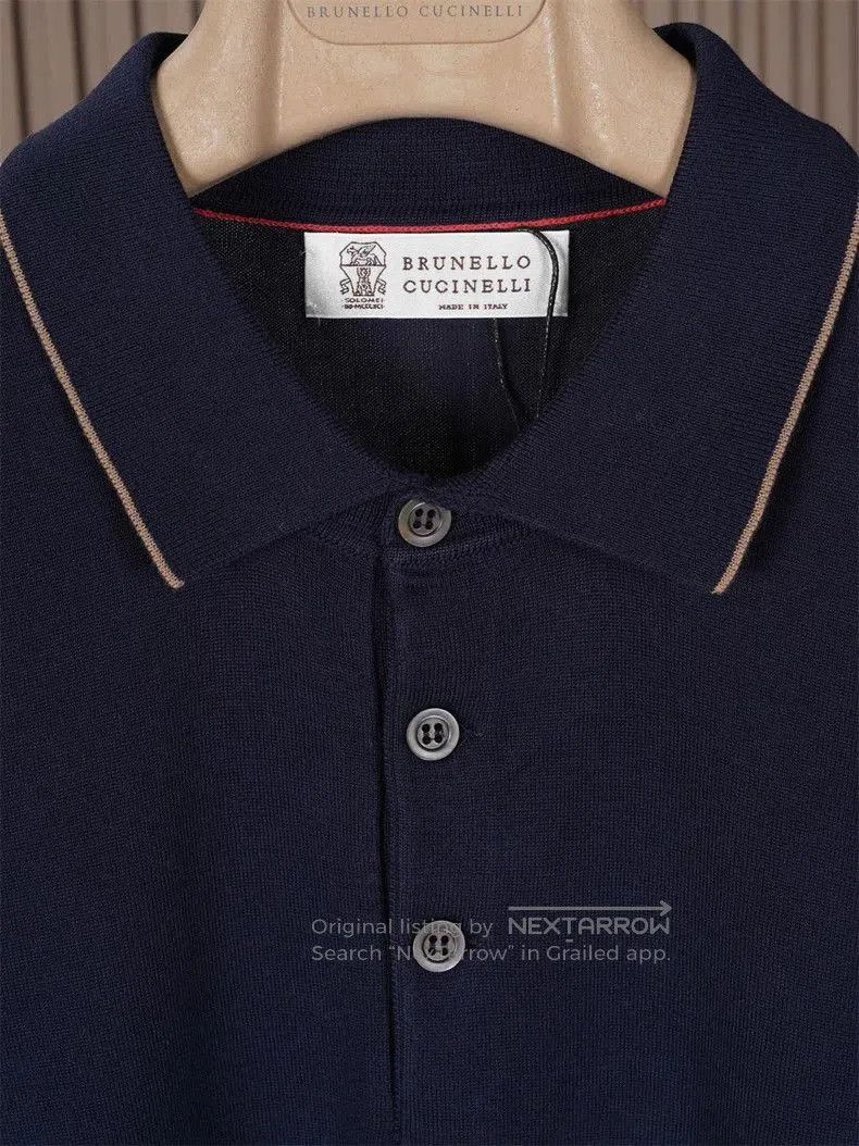 Brunello Cucinelli Brunello Cucinelli Men's Long Sleeve Polo. Size US M / EU 48-50 / 2 - 2 Thumbnail