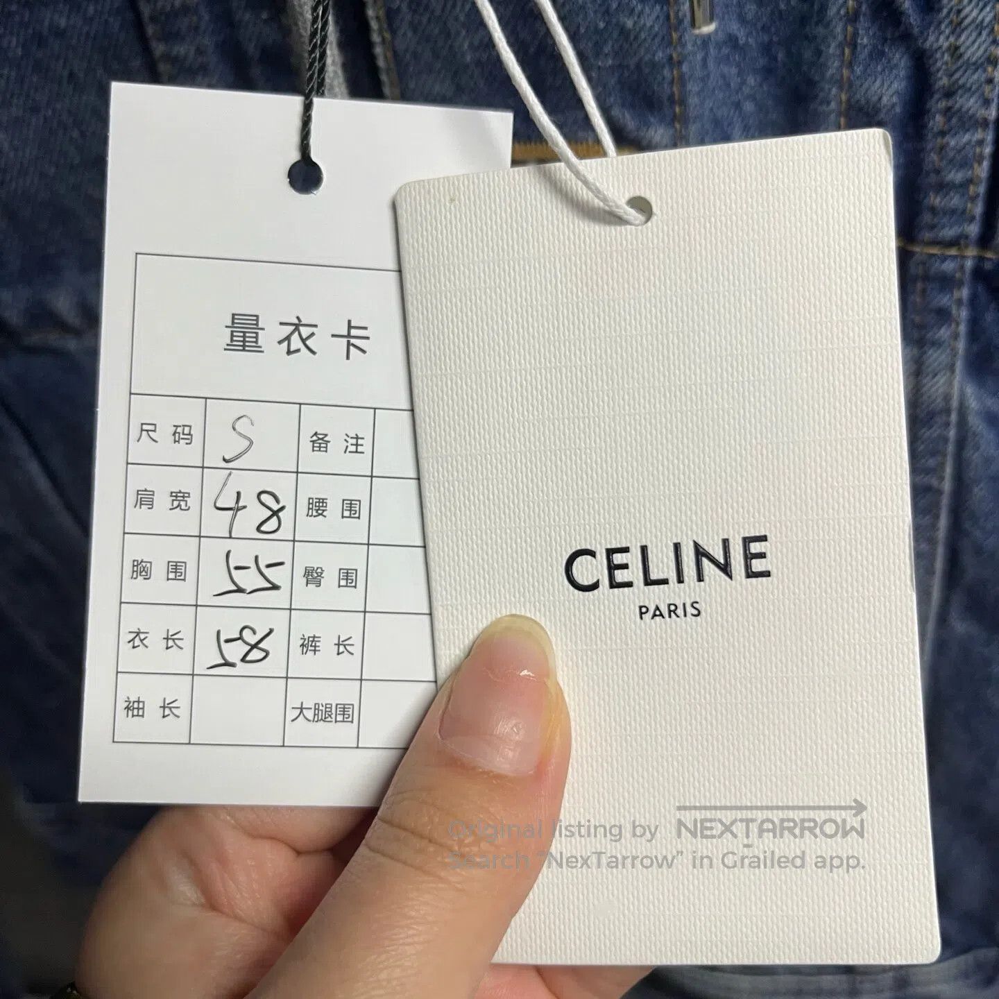 Celine CELINE Water-washed blue patchwork effect; water-washed de Size S / US 4 / IT 40 - 2 Thumbnail