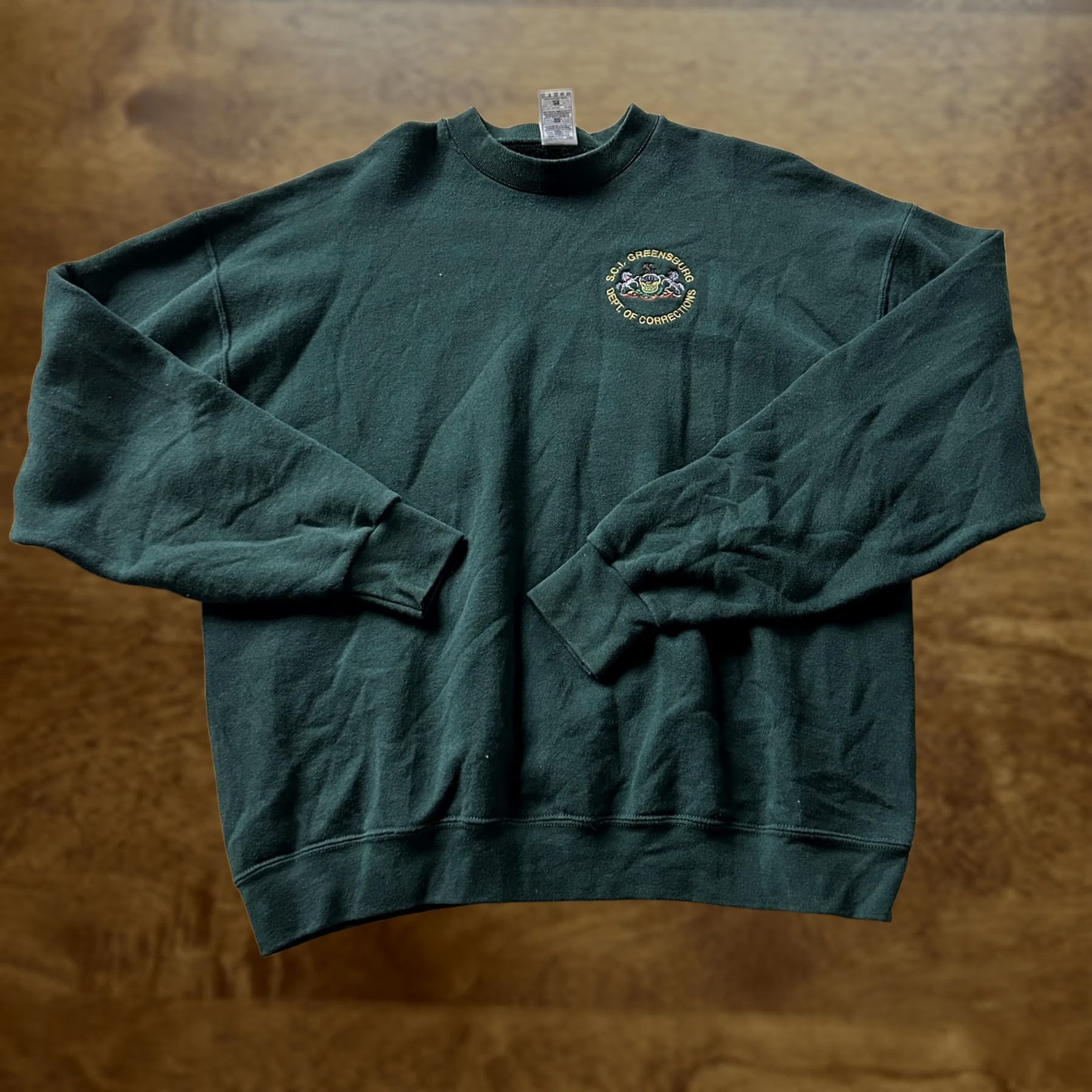 Fruit Of The Loom VINTAGE 90s SCI Greensburg Corrections Fleece Sweatshirt Mens XXL Green Size US XXL / EU 58 / 5 - 1 Thumbnail