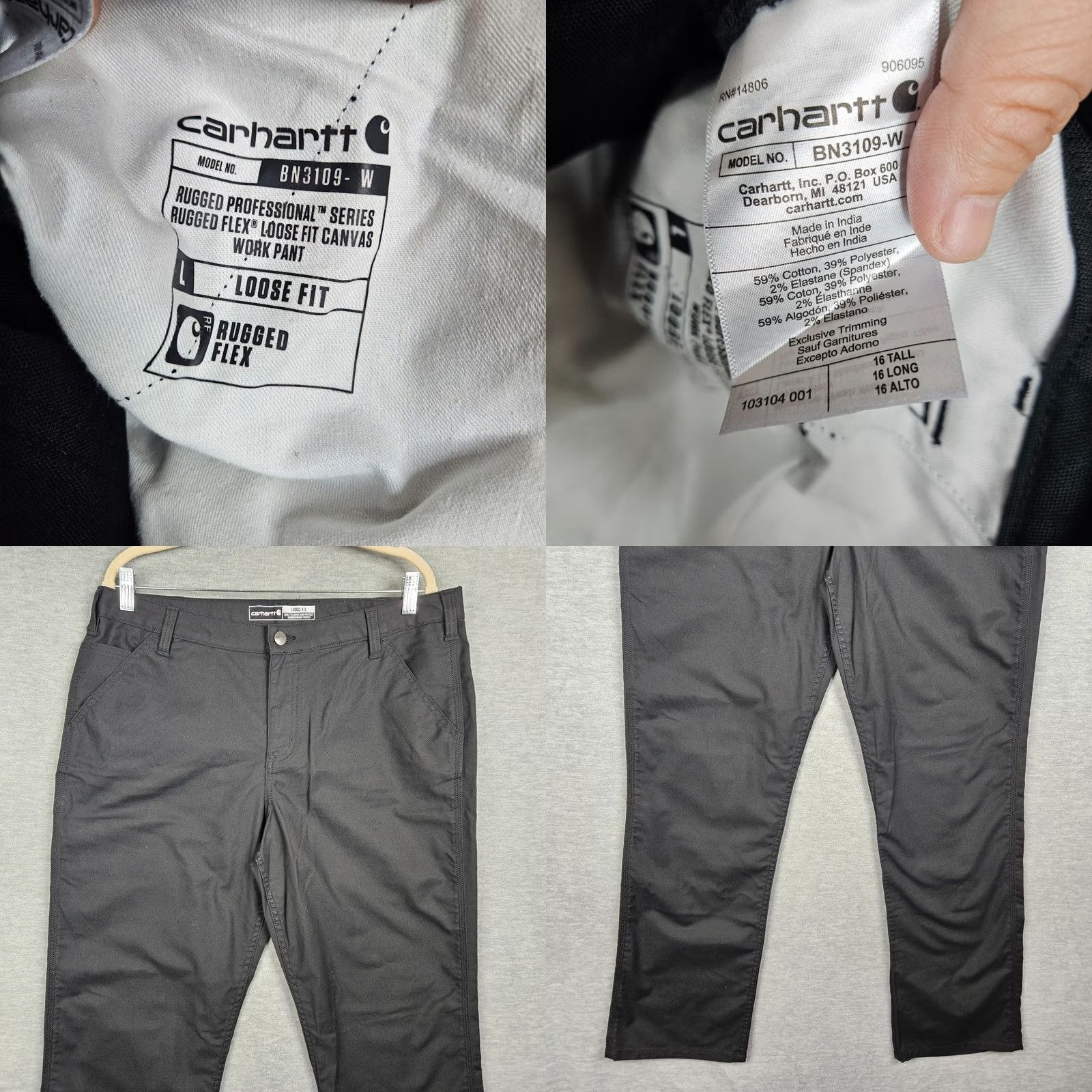 Carhartt Carhartt Women's Rugged Flex Loose Fit Canvas Work Pant Regular Size 16 Black Outdoor Casual Winter Spring Summer Fall Pants Mens? Size 38" / US 16 / IT 52 - 8 Thumbnail