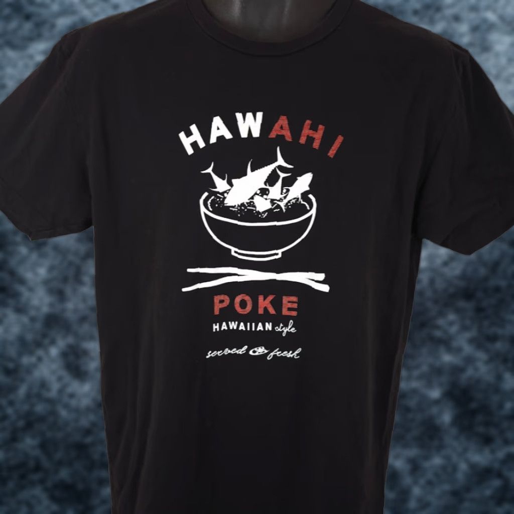 Vintage HawAhi Poke T Shirt Mens Size Large Black Hawaiian Style Travel Destination Tee Shirt Mens Black Hawaiian Style Travel Destination Tee Size US L / EU 52-54 / 3 - 1 Thumbnail