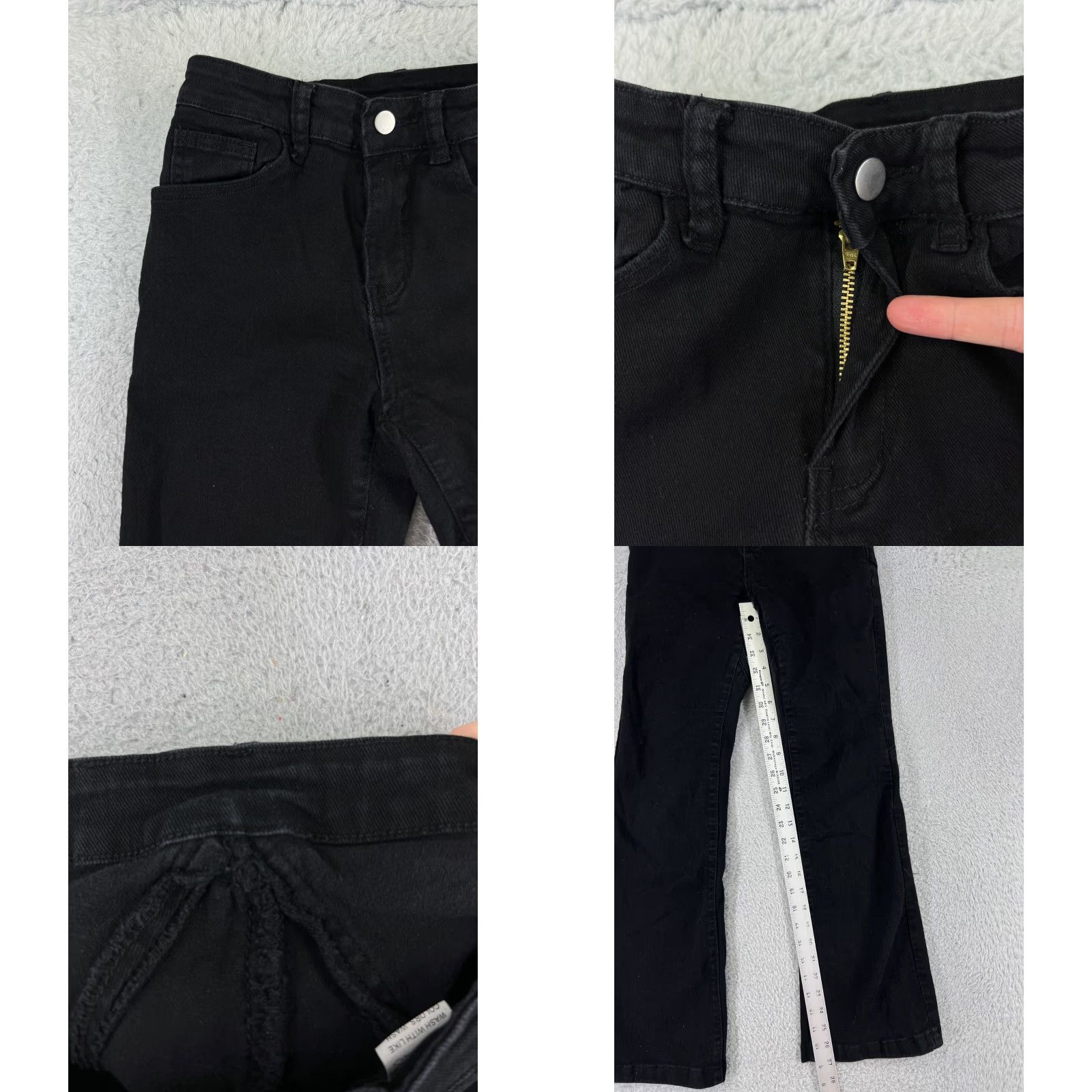 Shein SheIn Jeans Flared Pants Womens Small Black Denim Cotton Blend Stretch Mid Rise Jeans Size 28" / US 6 / IT 42 - 8 Thumbnail