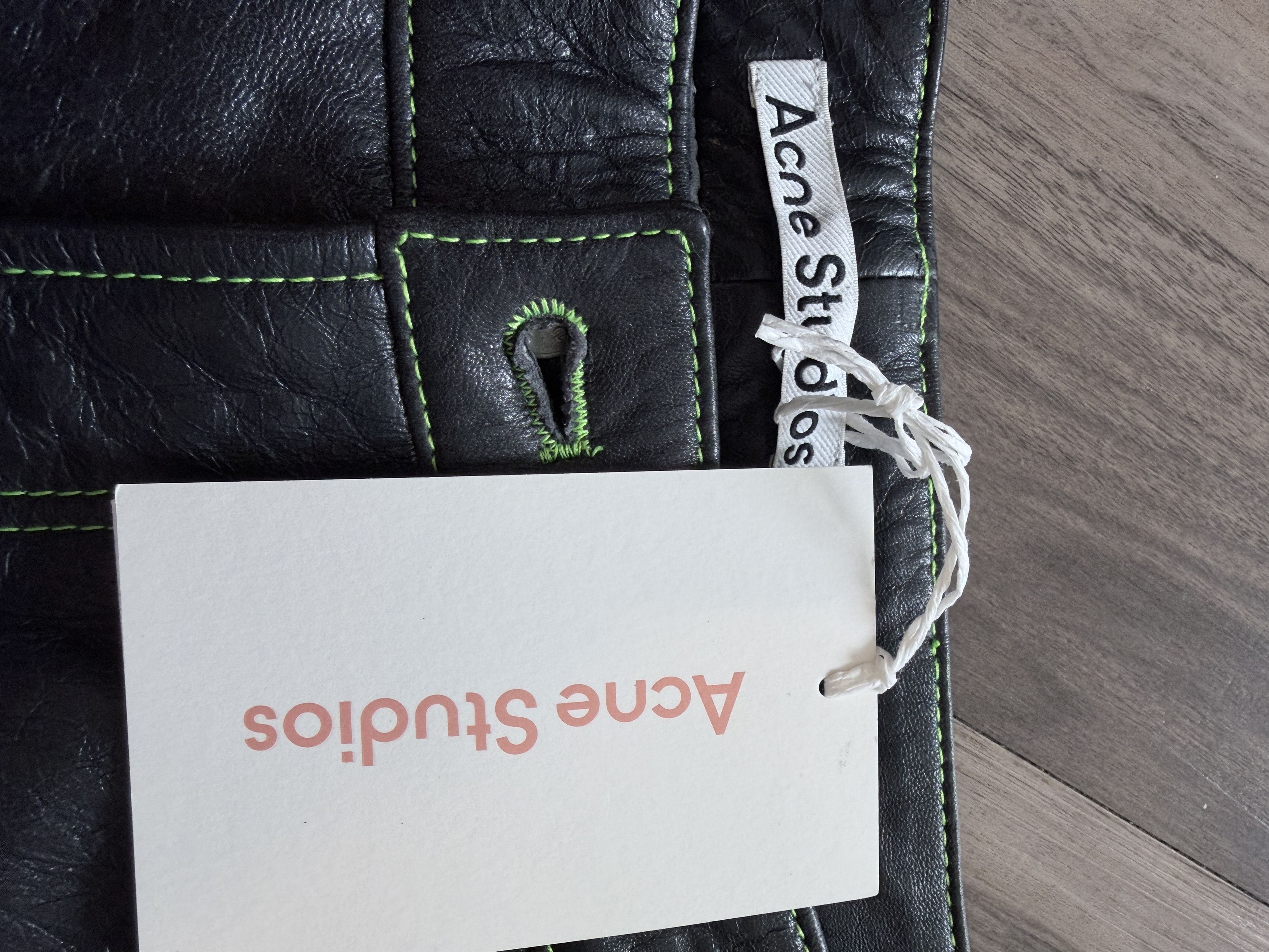 Acne Studios Acne Studios Leather Contrast Stitch Trousers Black Green Size US 32 / EU 48 - 11 Thumbnail