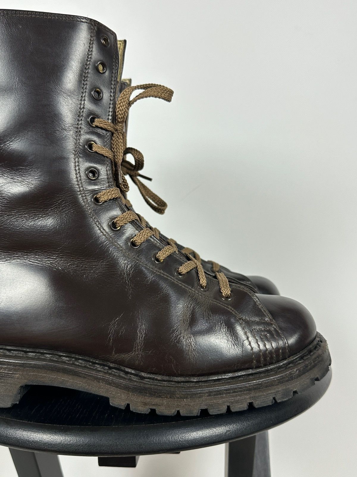 Vintage Vintage Italy Army Paratrooper Combat Brown Leather Boots Size US 9 / EU 42 - 16 Thumbnail